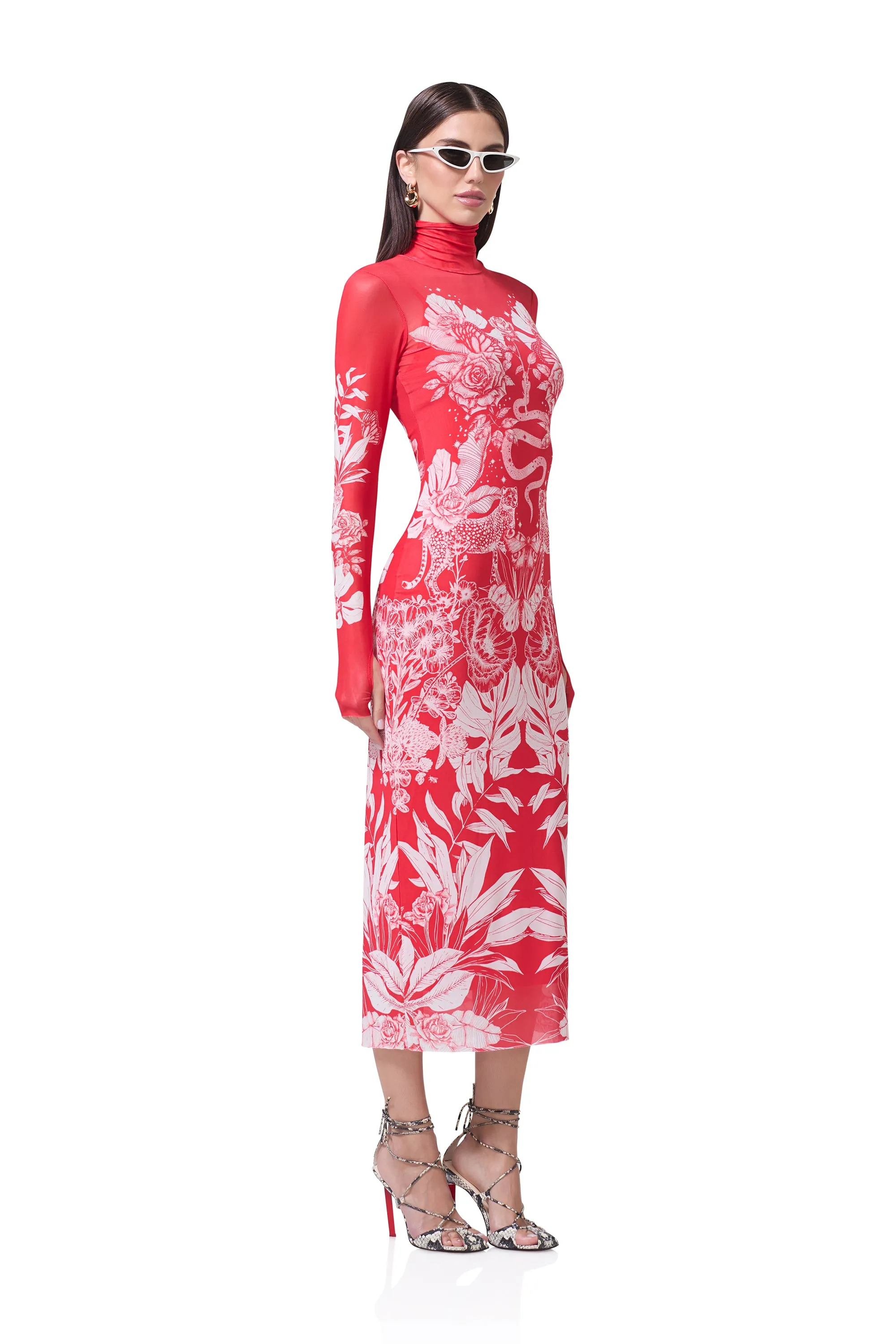 Shailene Dress - Red Botanical