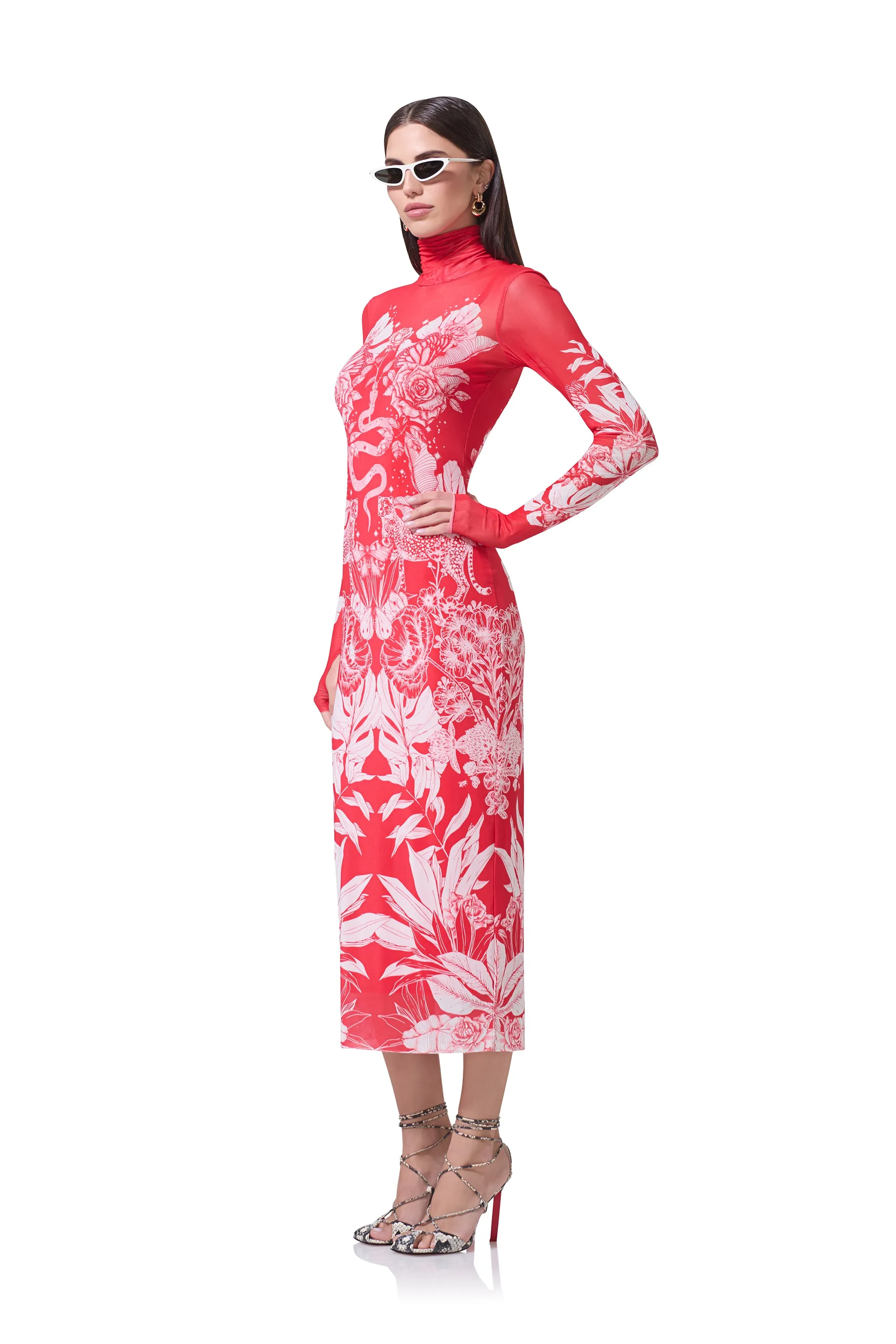 Shailene Dress - Red Botanical