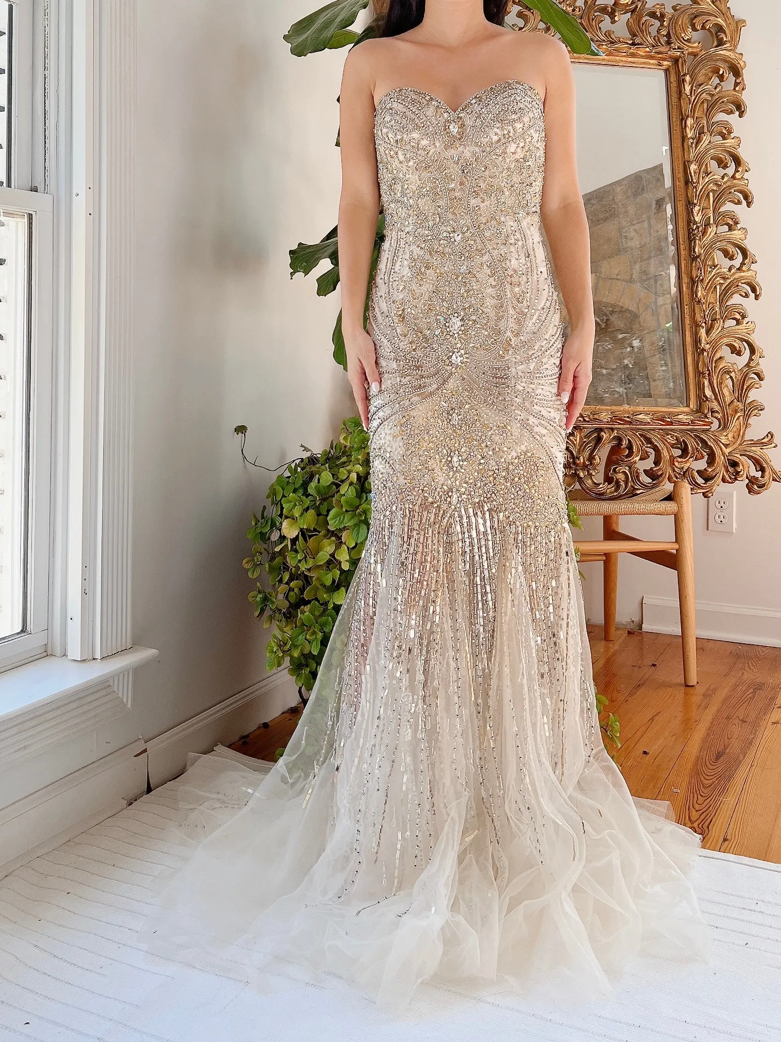 Terani Couture Beaded Tulle Dress - M