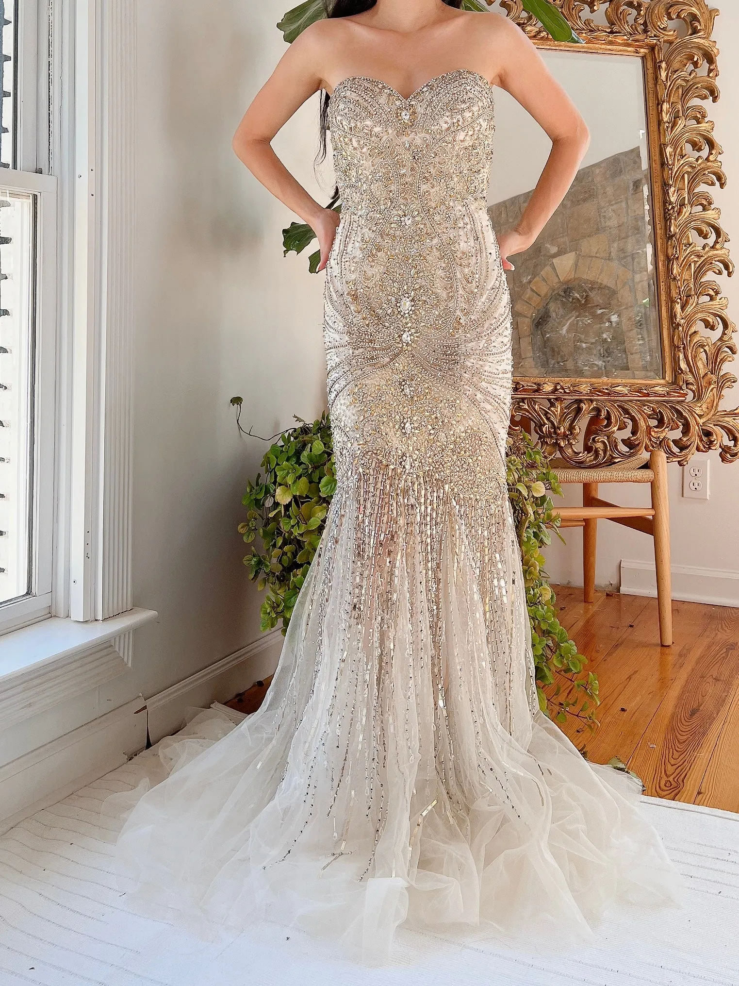 Terani Couture Beaded Tulle Dress - M