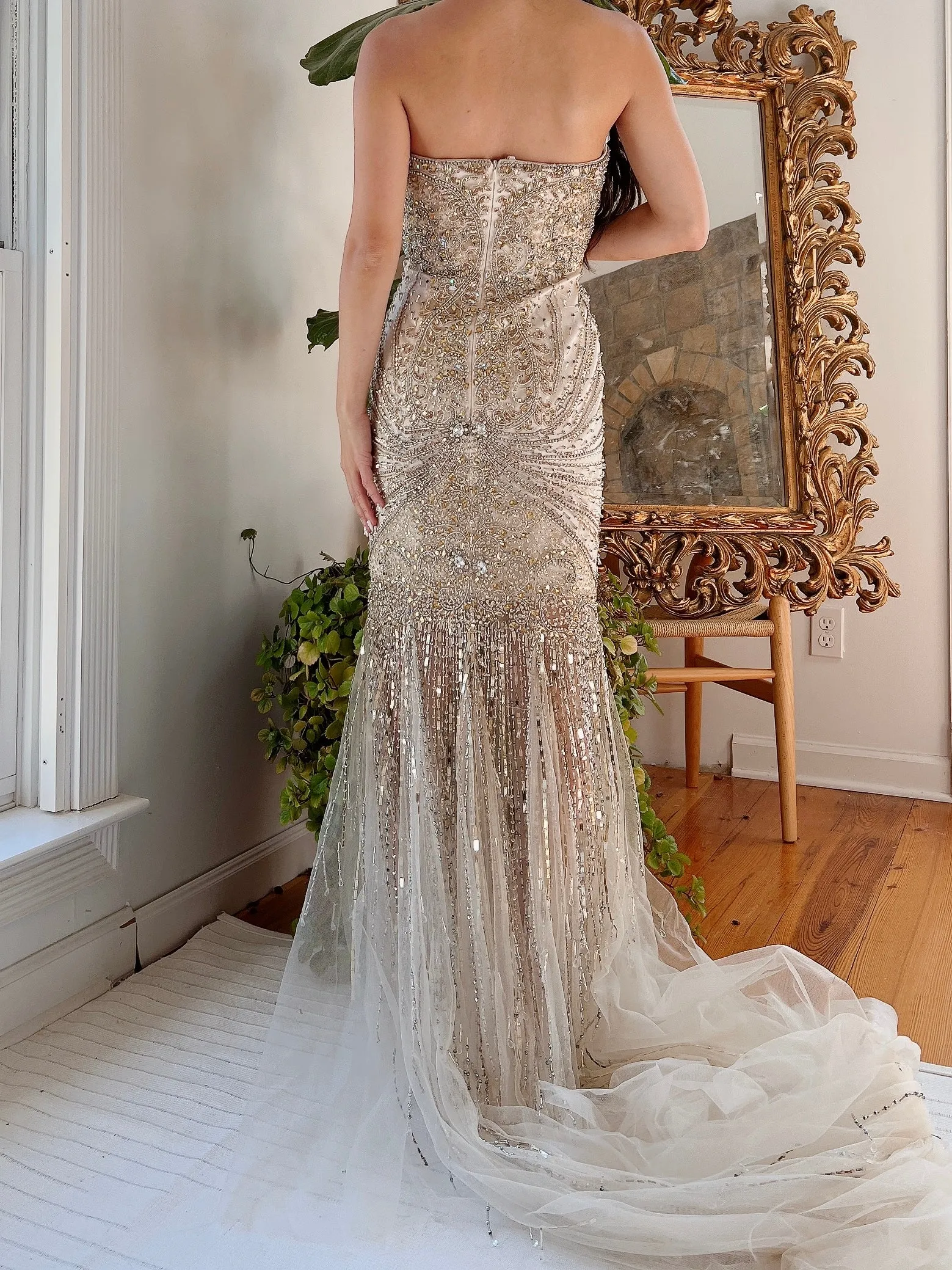 Terani Couture Beaded Tulle Dress - M