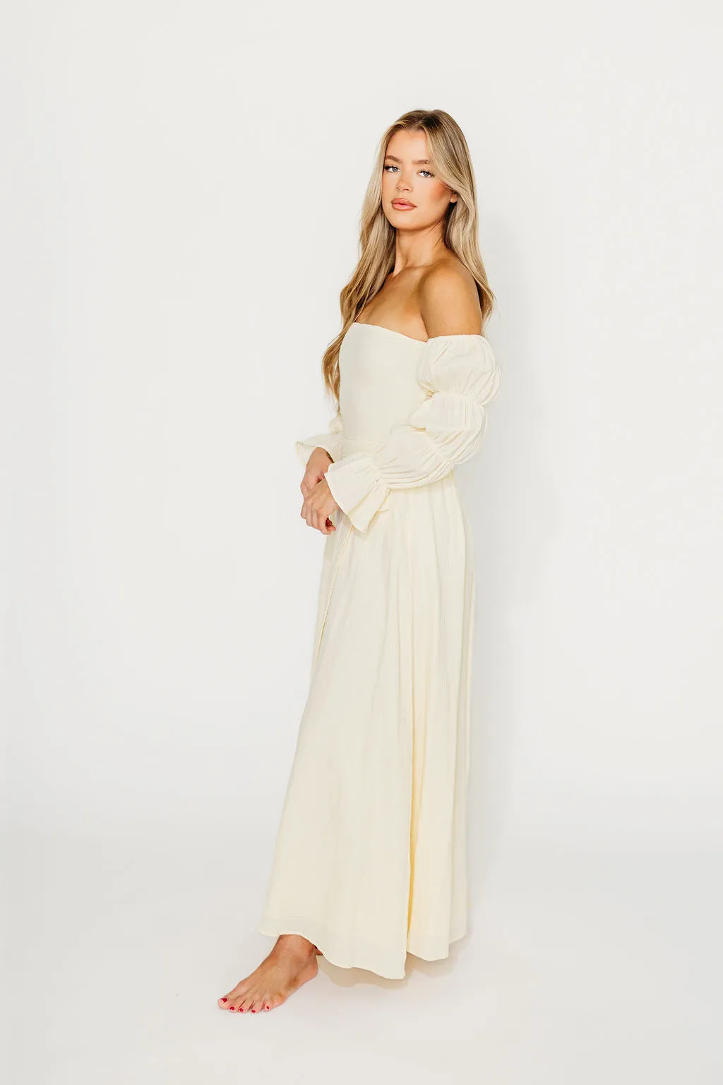 The 100% Cotton Haden Maxi Dress in Cream
