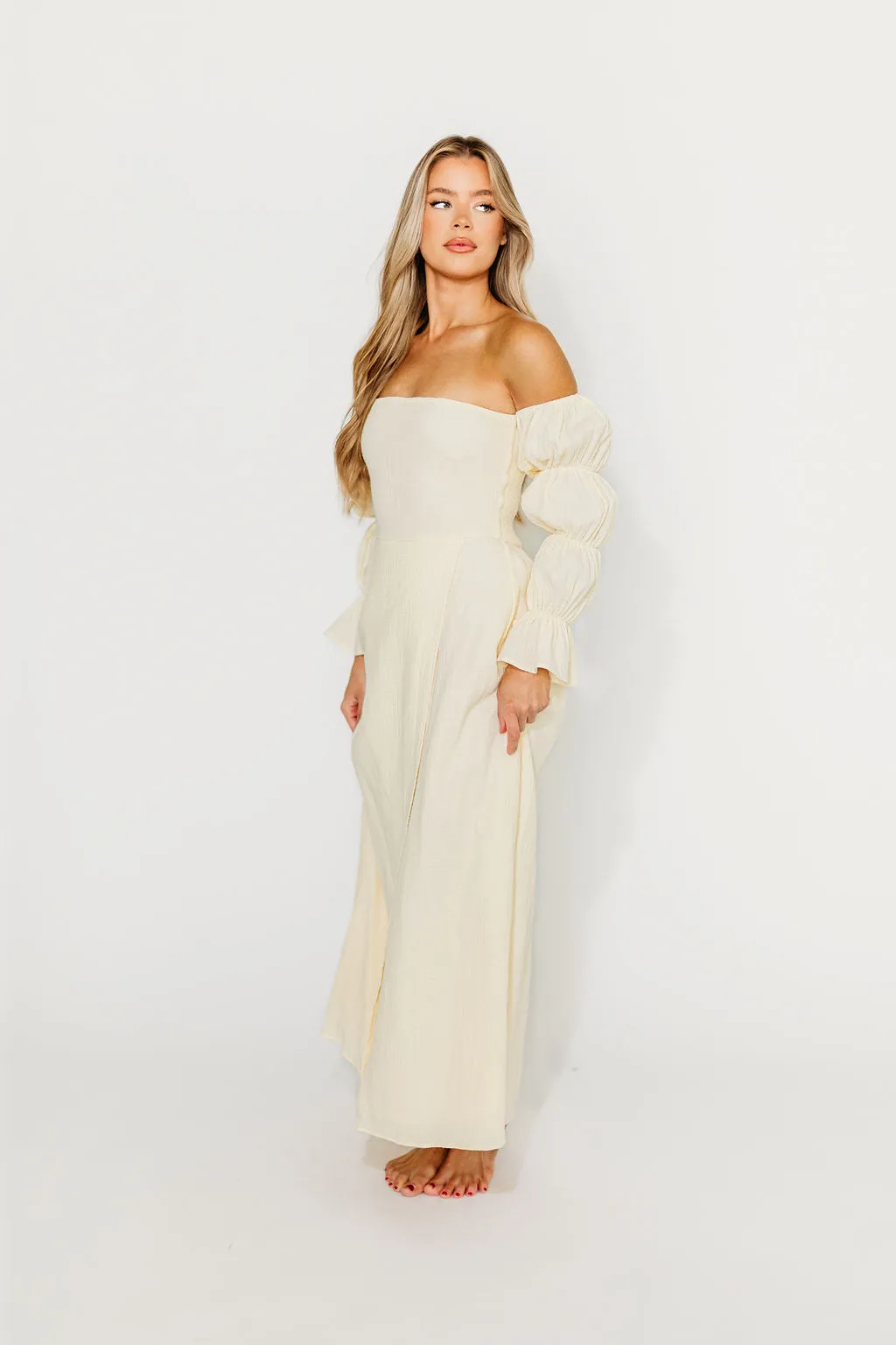 The 100% Cotton Haden Maxi Dress in Cream