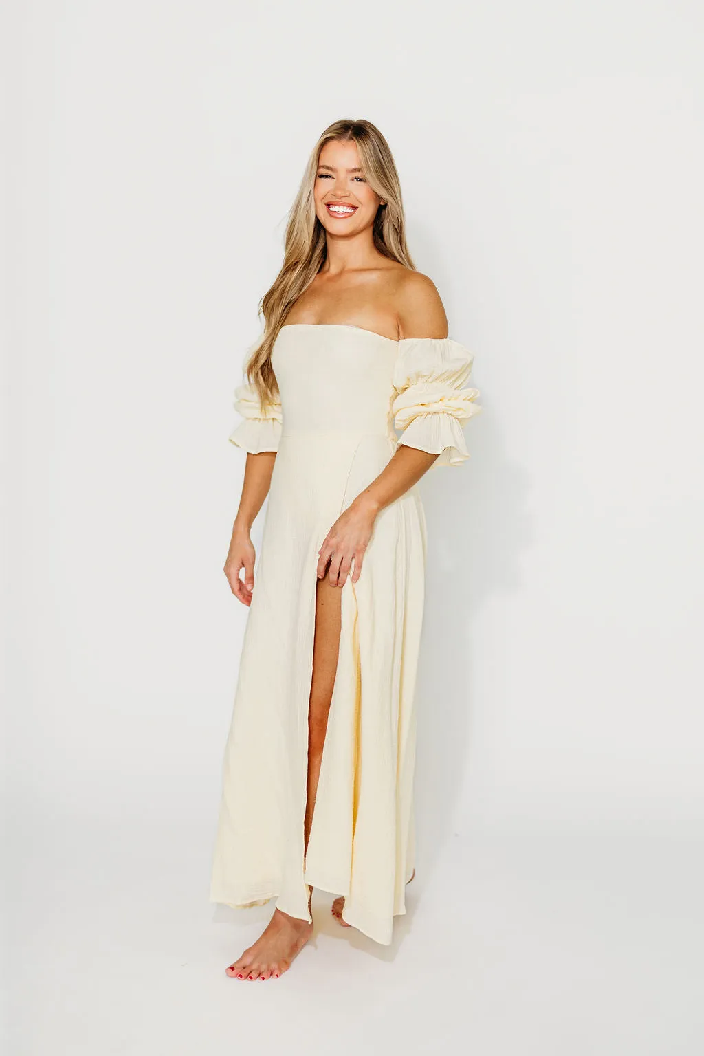 The 100% Cotton Haden Maxi Dress in Cream