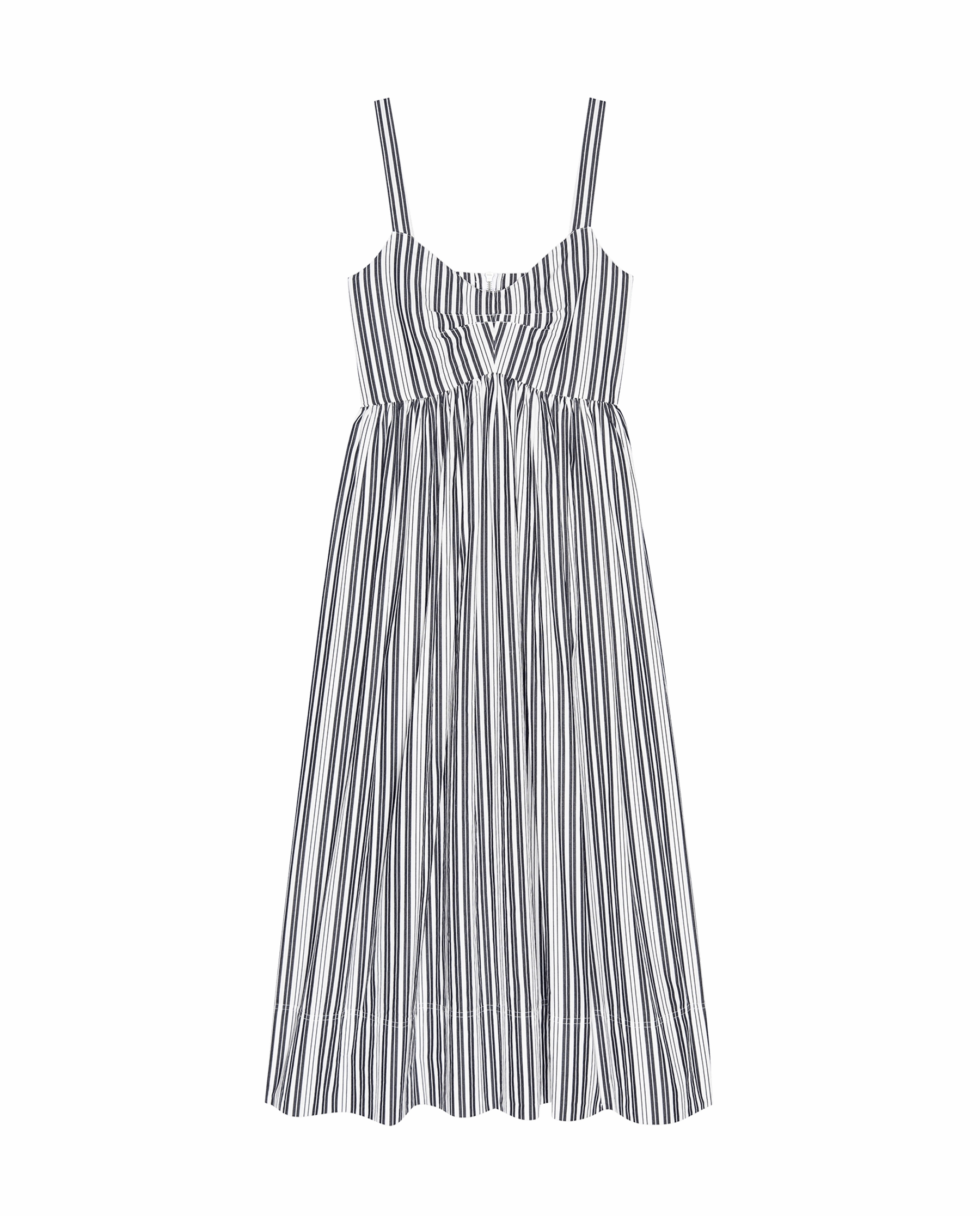 The Reyes Dress. -- Parchment Stripe