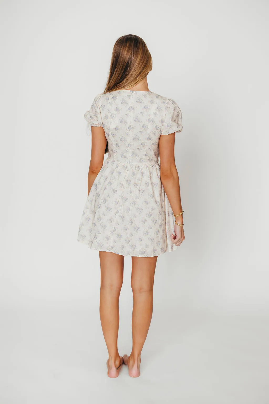 Veronica Mini Dress in Cream/Lilac Floral