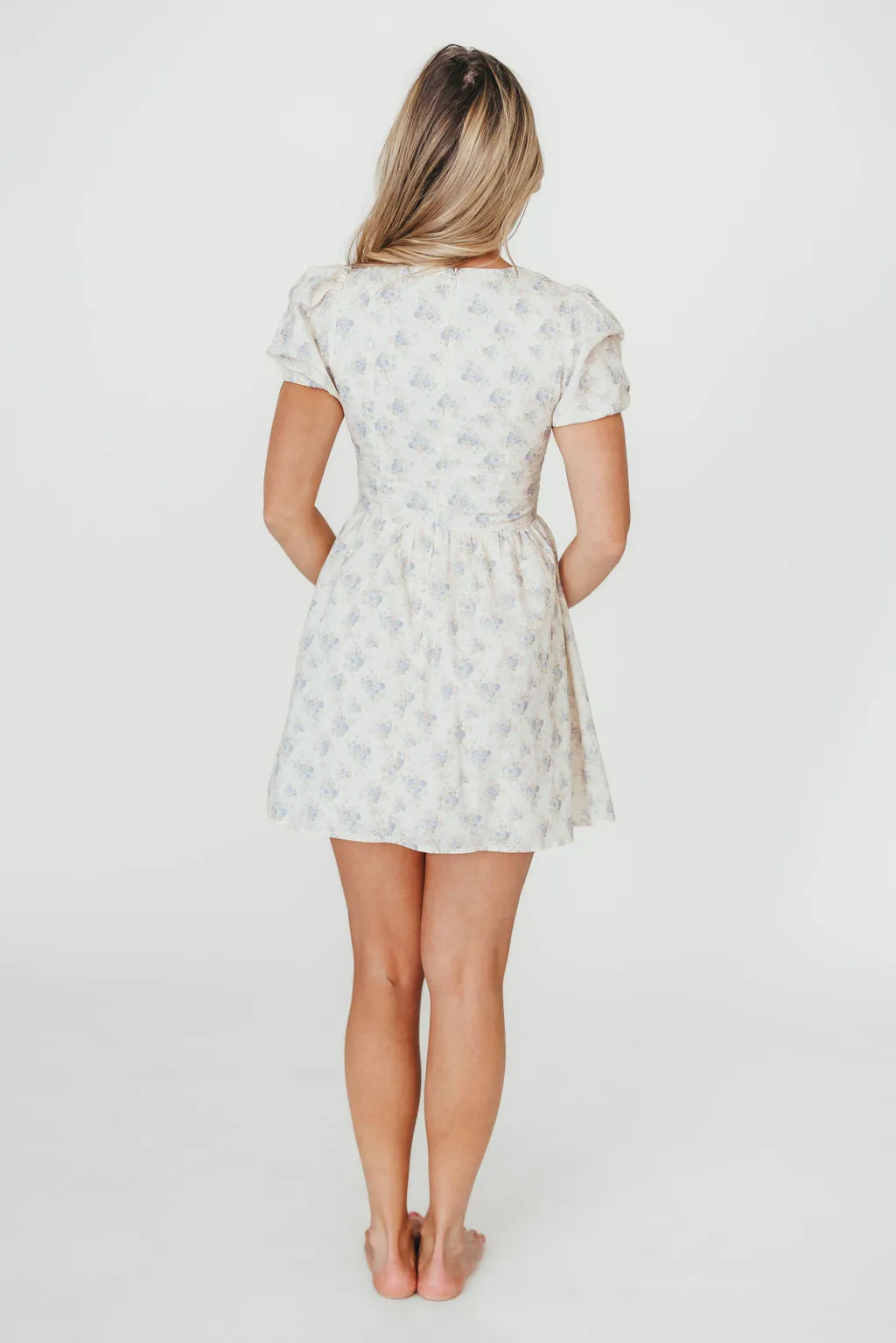 Veronica Mini Dress in Cream/Lilac Floral