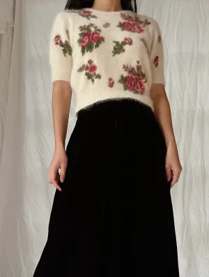 Vintage Angora Rose Pullover - XS