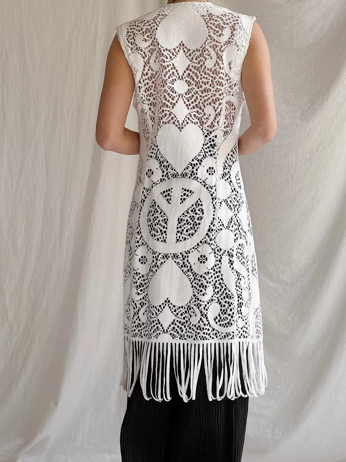 Vintage Carbur Fringe Duster Vest - S