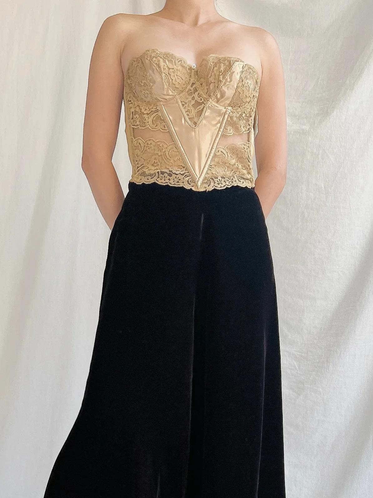 Vintage Christian Dior Gold Bustier - 36