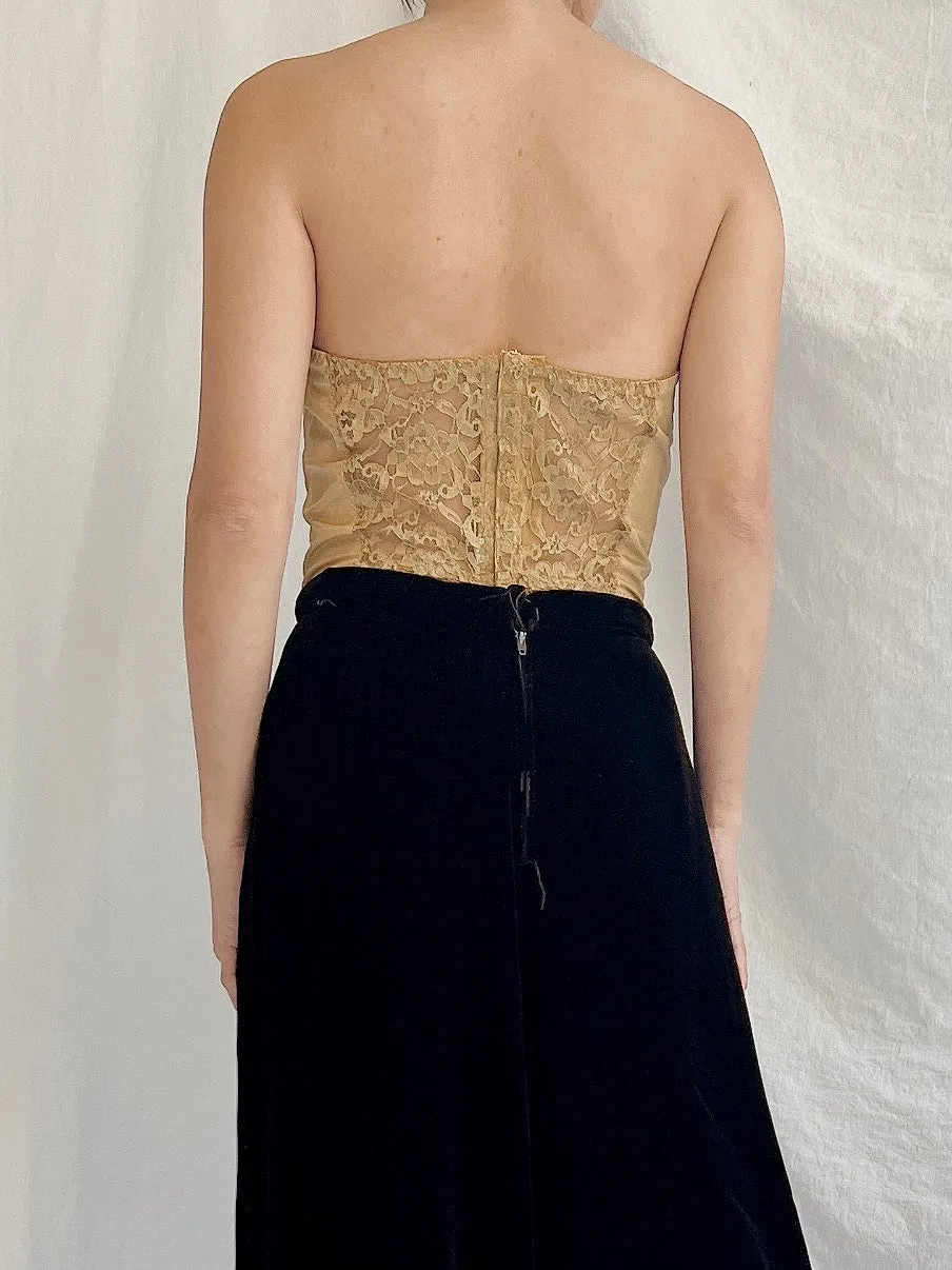 Vintage Christian Dior Gold Bustier - 36