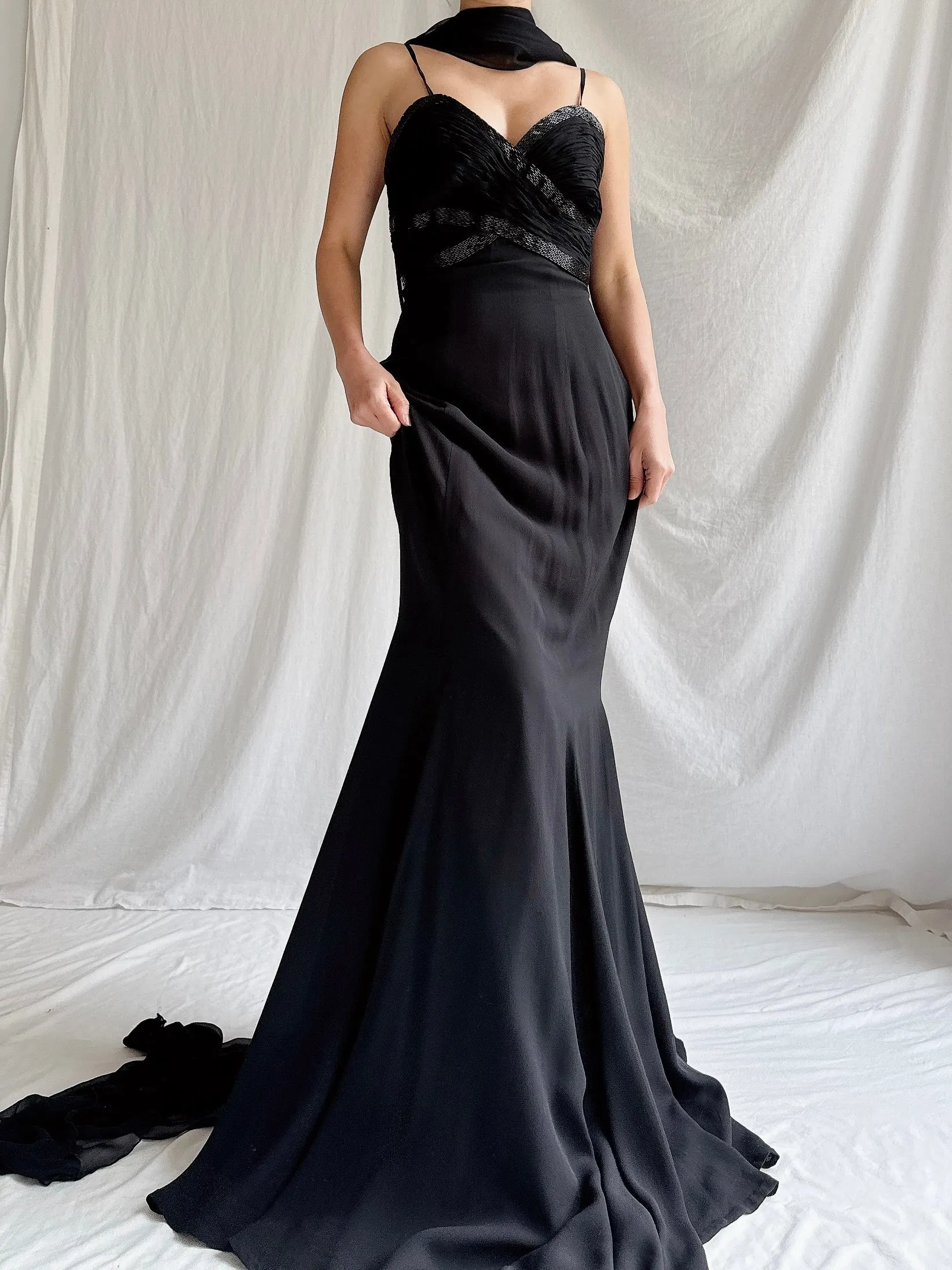 Vintage Claire's Collection Silk Crepe Dress - XS/2
