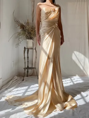 Vintage David Fielden Charmeuse Silk Dress - S
