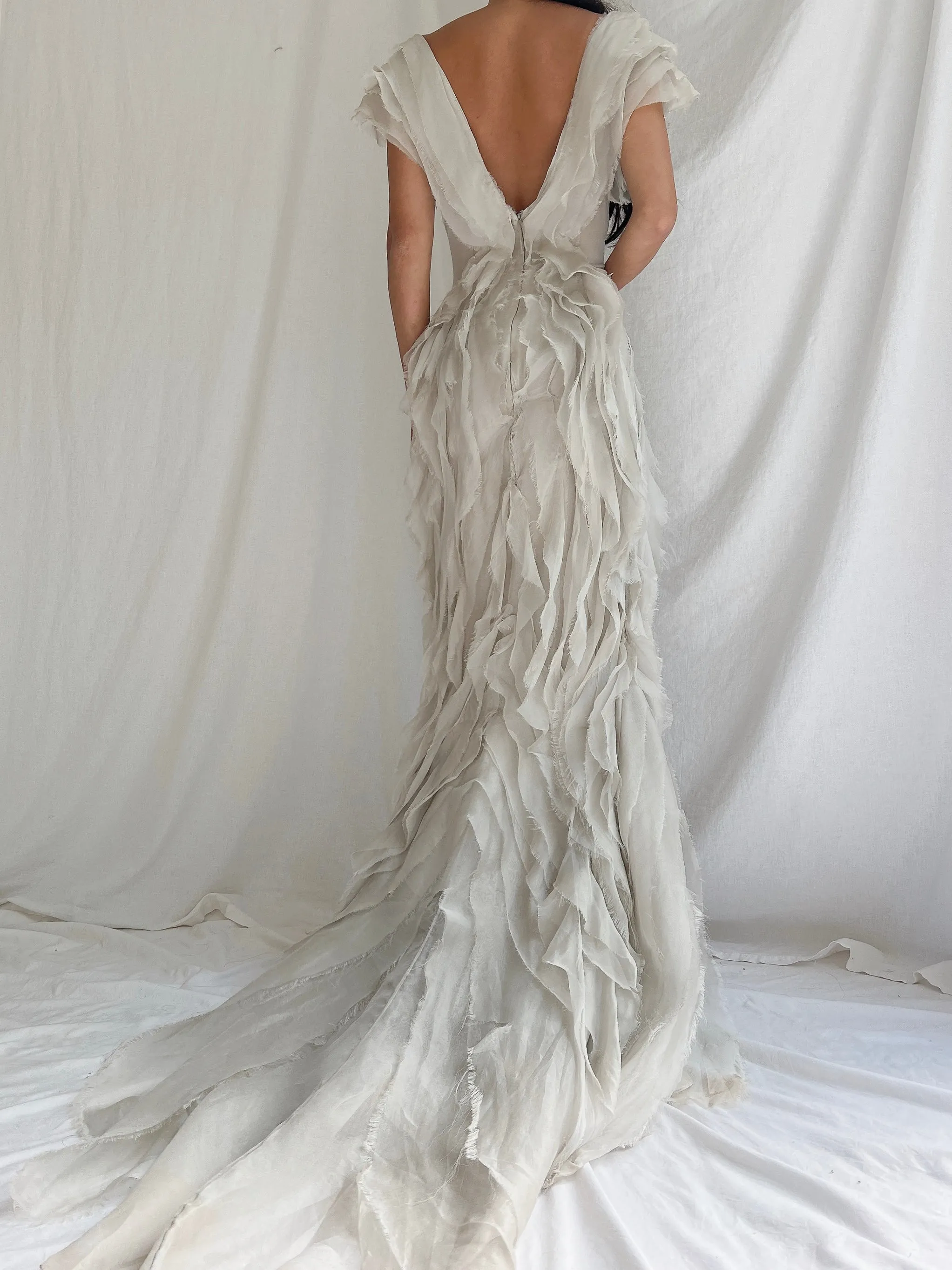 Vintage Dove Gray J. Mendel Silk Gown - XS/2