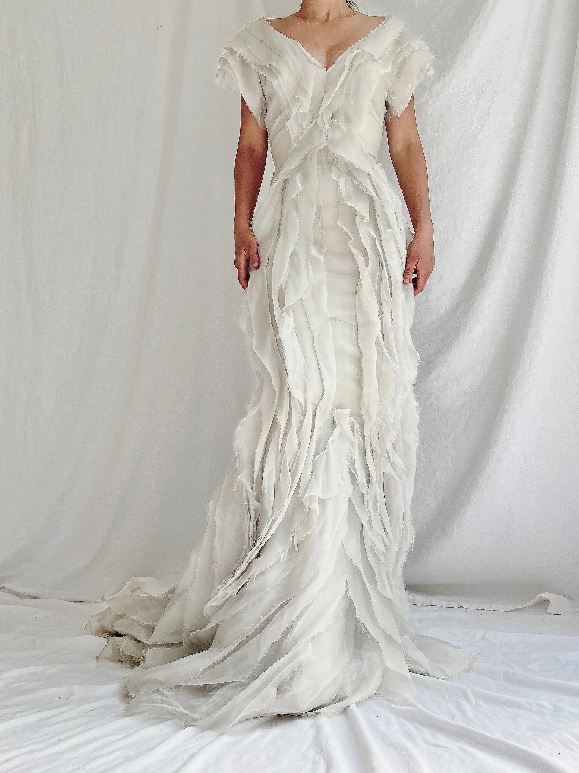 Vintage Dove Gray J. Mendel Silk Gown - XS/2