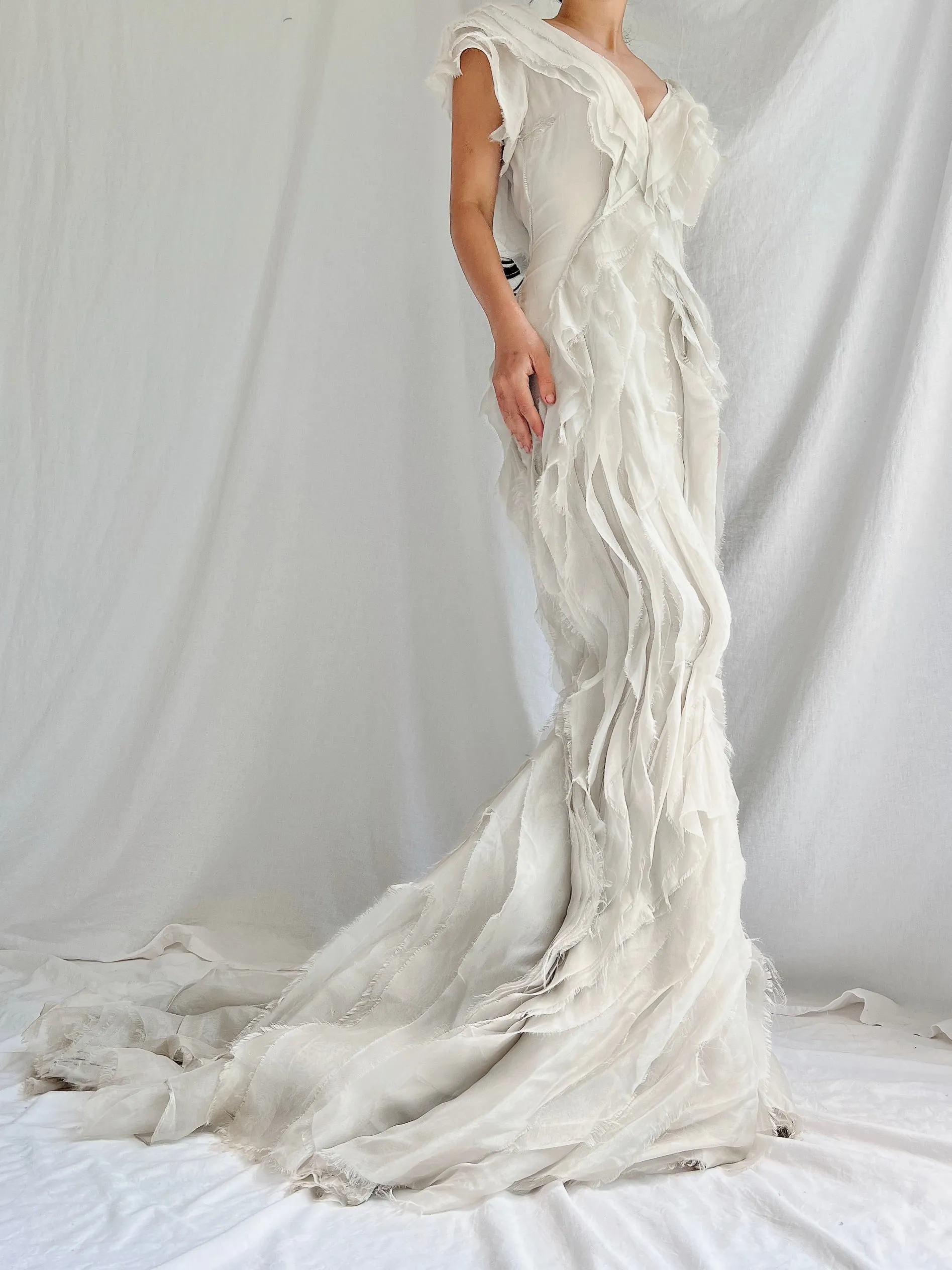 Vintage Dove Gray J. Mendel Silk Gown - XS/2