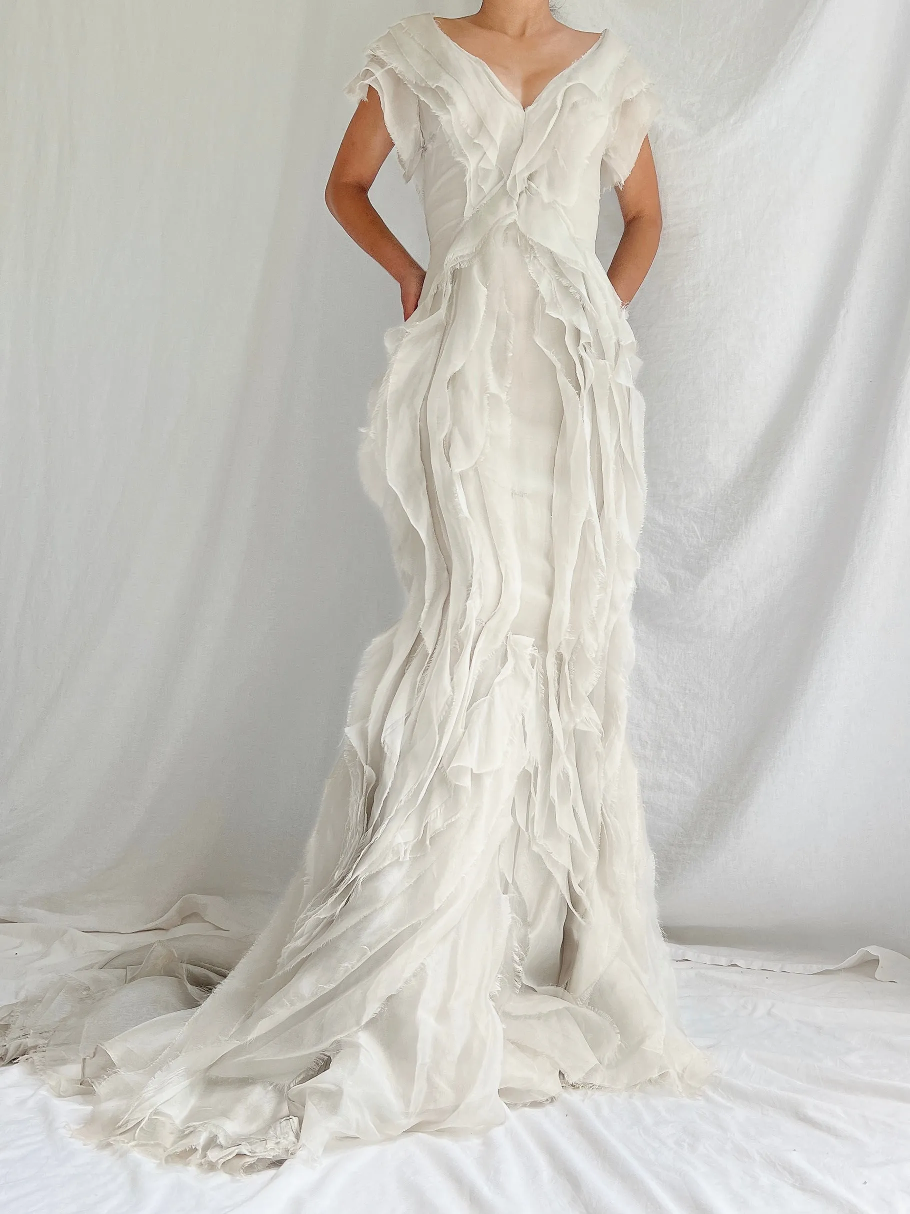Vintage Dove Gray J. Mendel Silk Gown - XS/2