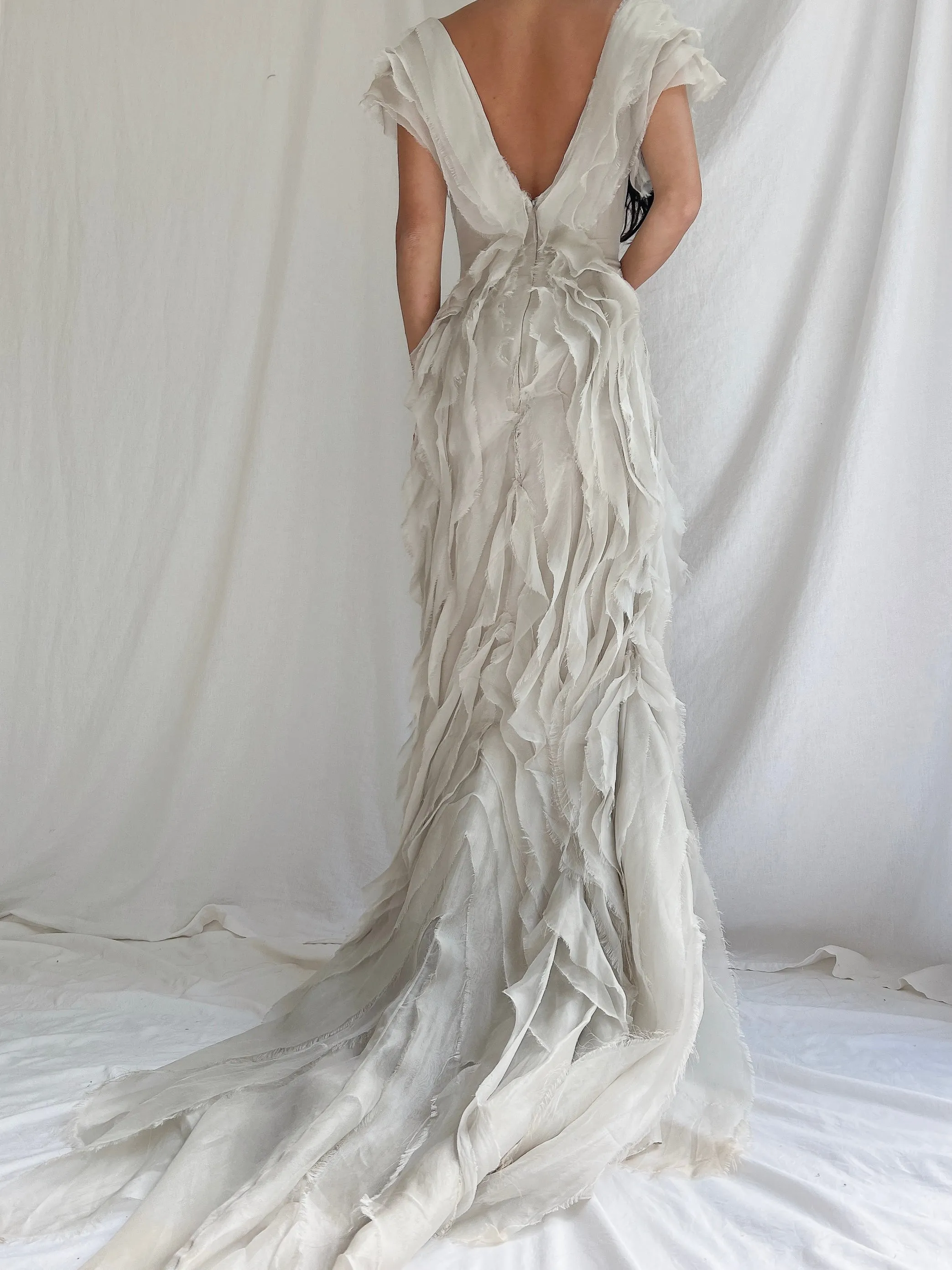 Vintage Dove Gray J. Mendel Silk Gown - XS/2