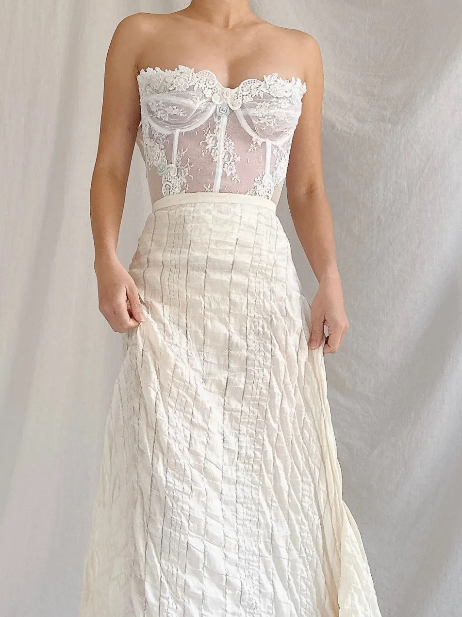 Vintage Fadi Gharib Paris Organza Woven Skirt - M/L46