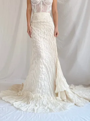 Vintage Fadi Gharib Paris Organza Woven Skirt - M/L46