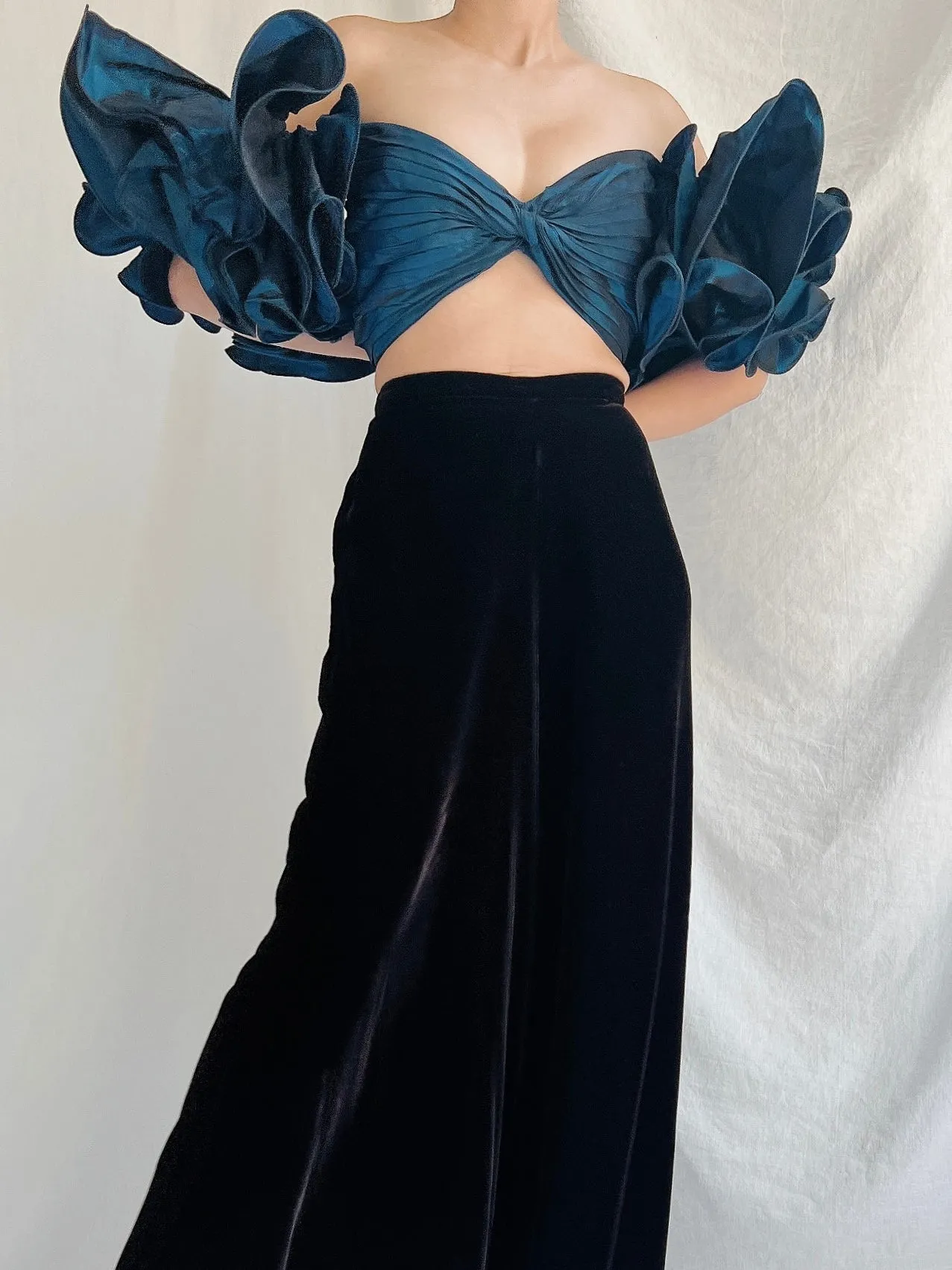 Vintage Lillie Rubin Ruffle Sleeve Top - M