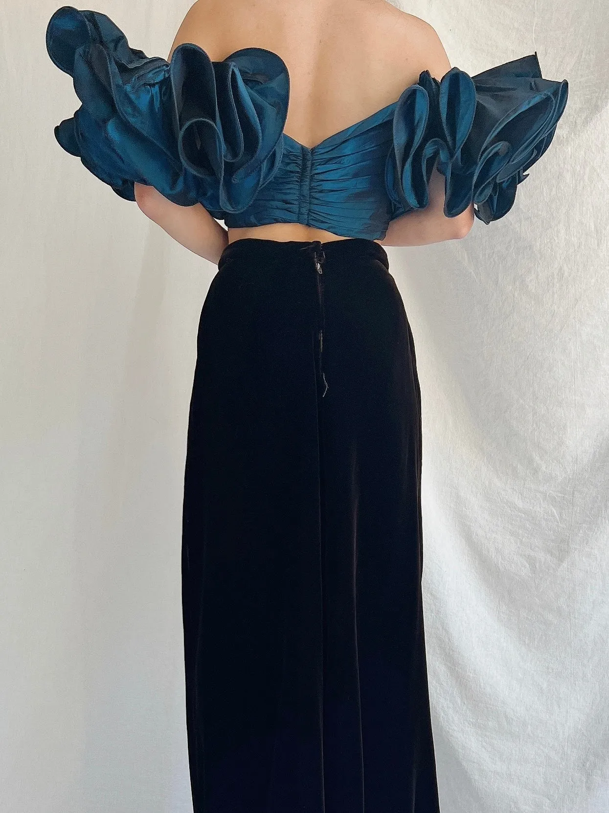 Vintage Lillie Rubin Ruffle Sleeve Top - M