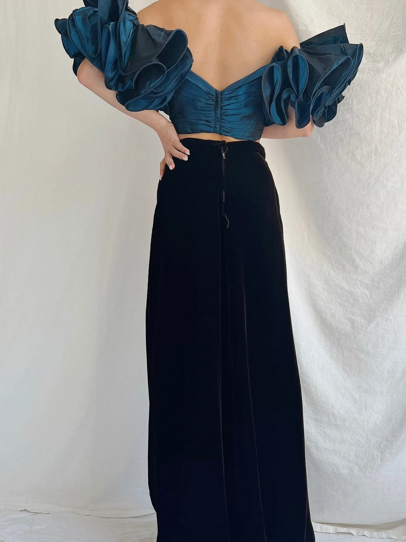 Vintage Lillie Rubin Ruffle Sleeve Top - M