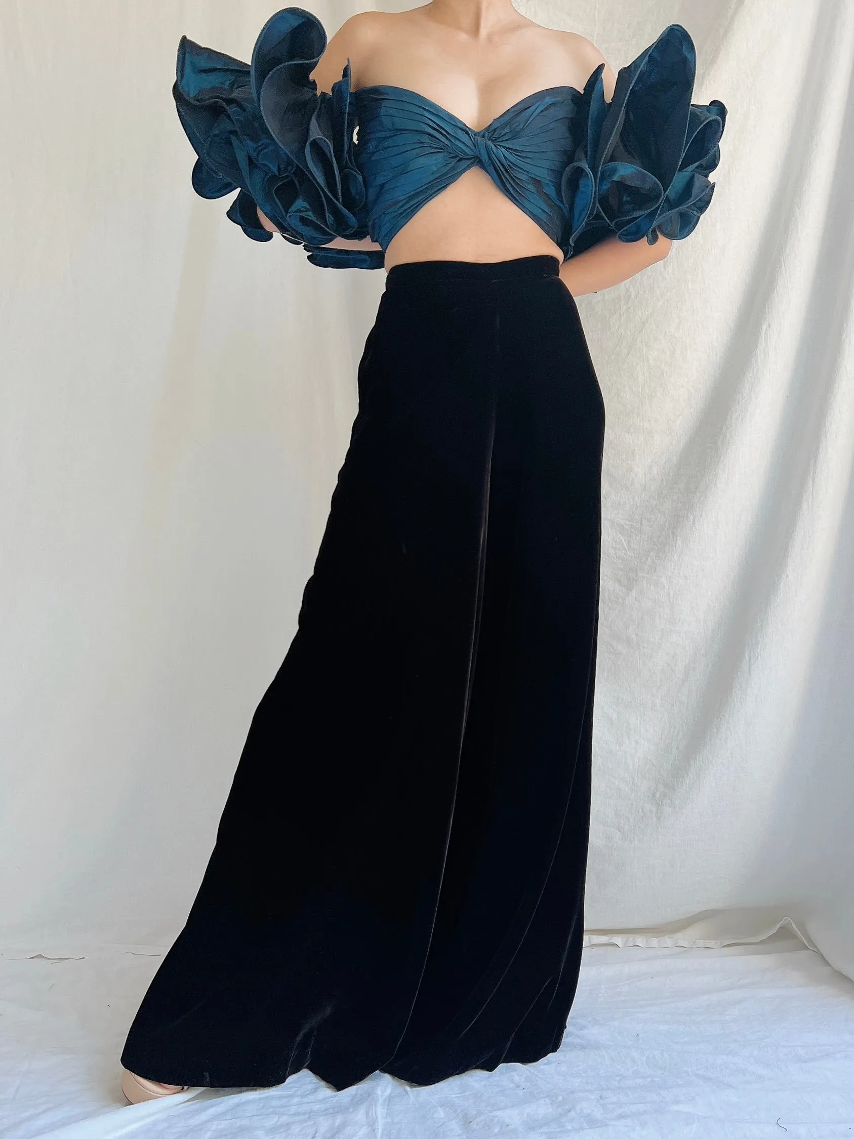 Vintage Lillie Rubin Ruffle Sleeve Top - M