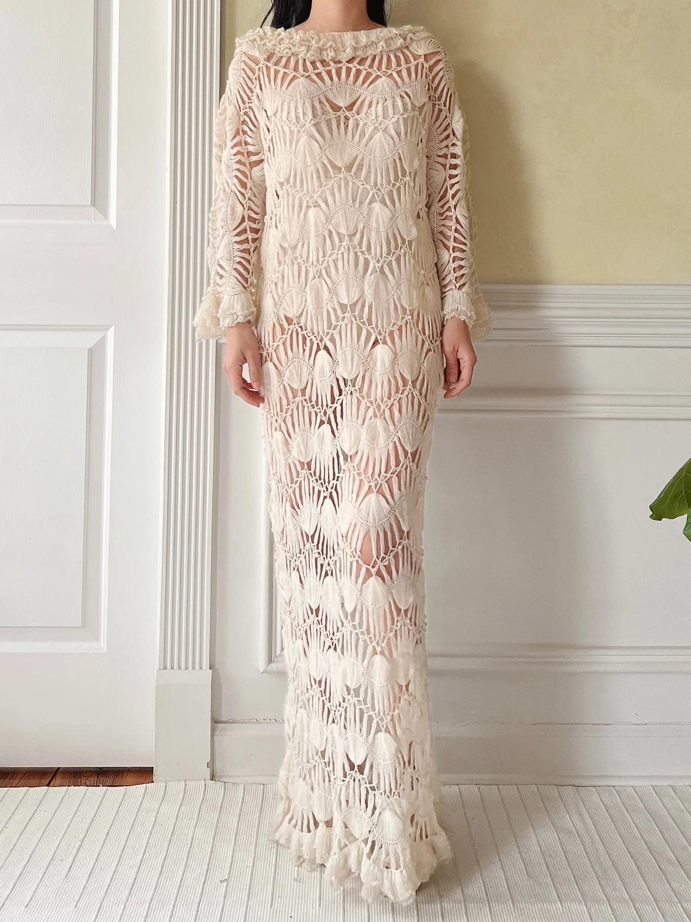 Vintage Mohair Crochet Dress - M
