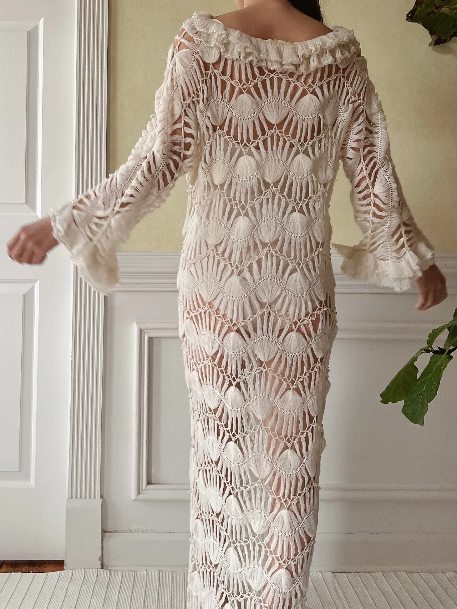 Vintage Mohair Crochet Dress - M