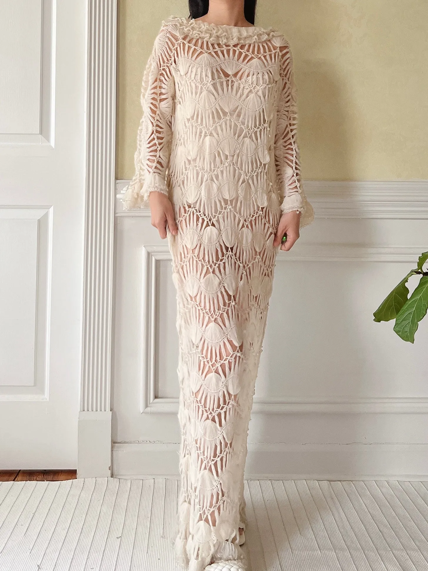 Vintage Mohair Crochet Dress - M