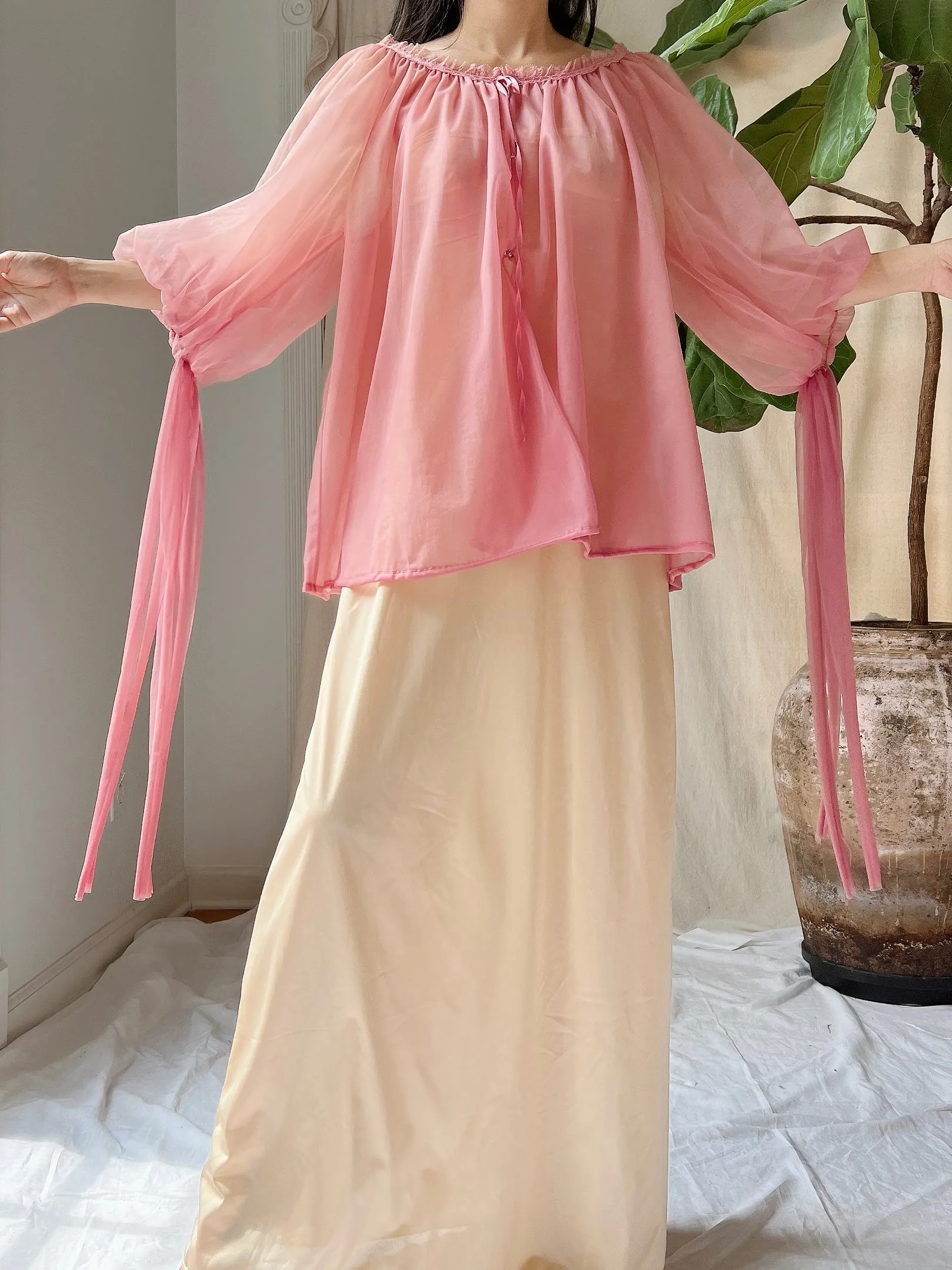 Vintage Nylon Bed Jacket - OSFM