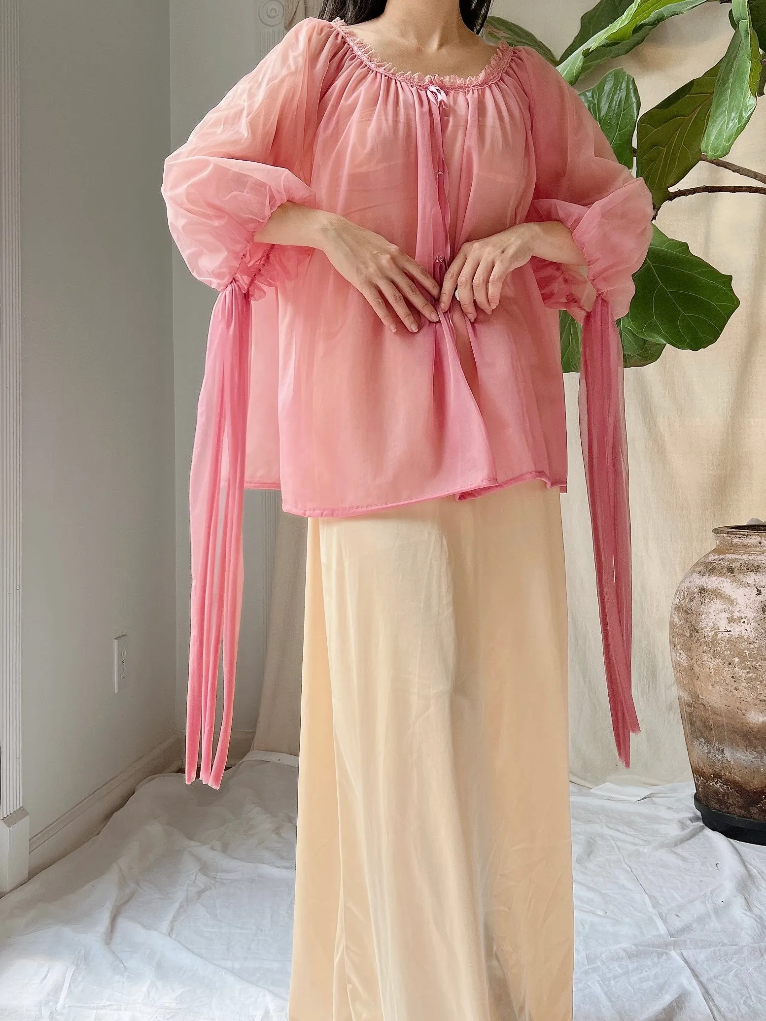 Vintage Nylon Bed Jacket - OSFM