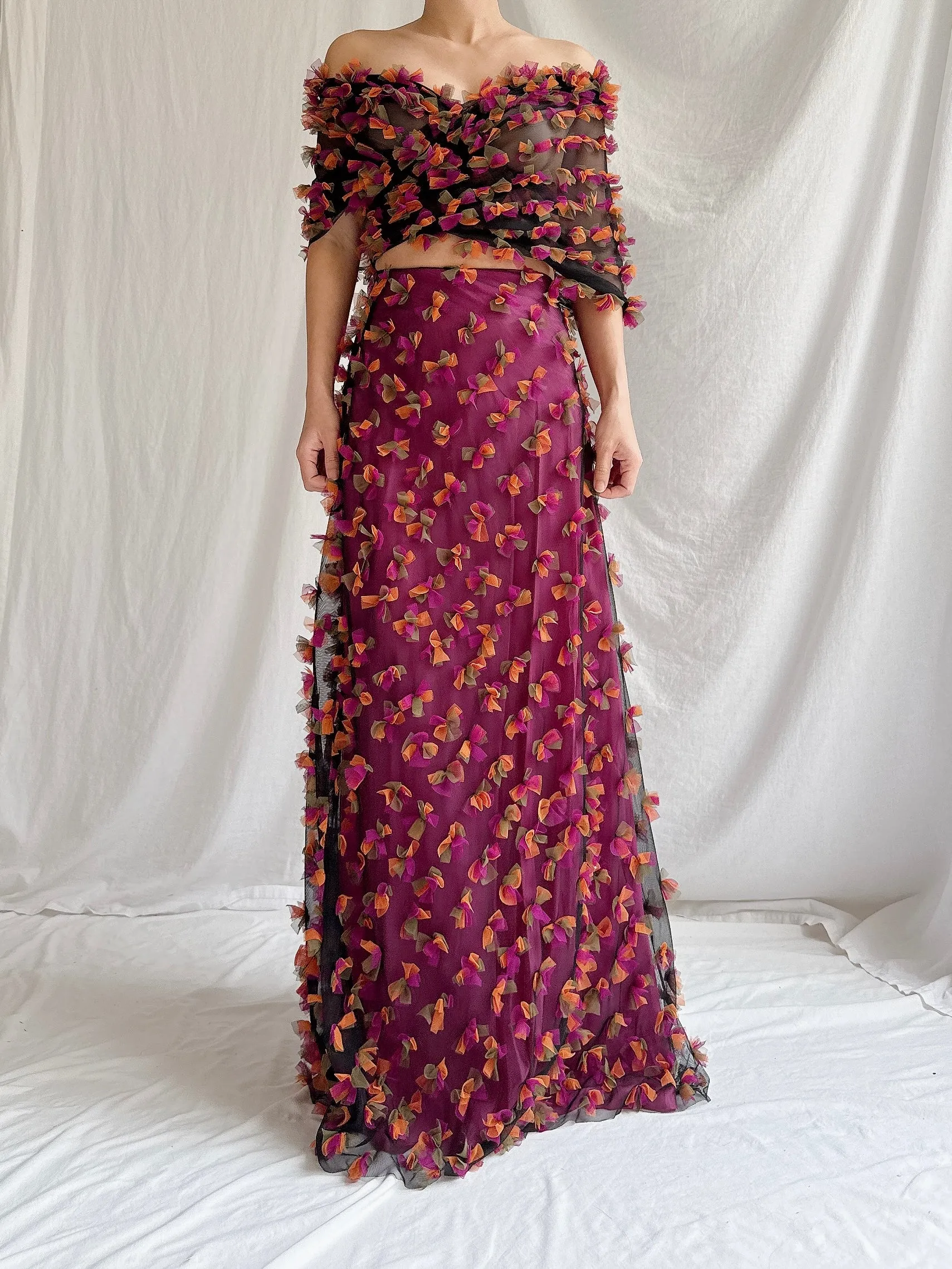 Vintage Petrovitch & Robinson Paris Skirt with Scarf - L/46