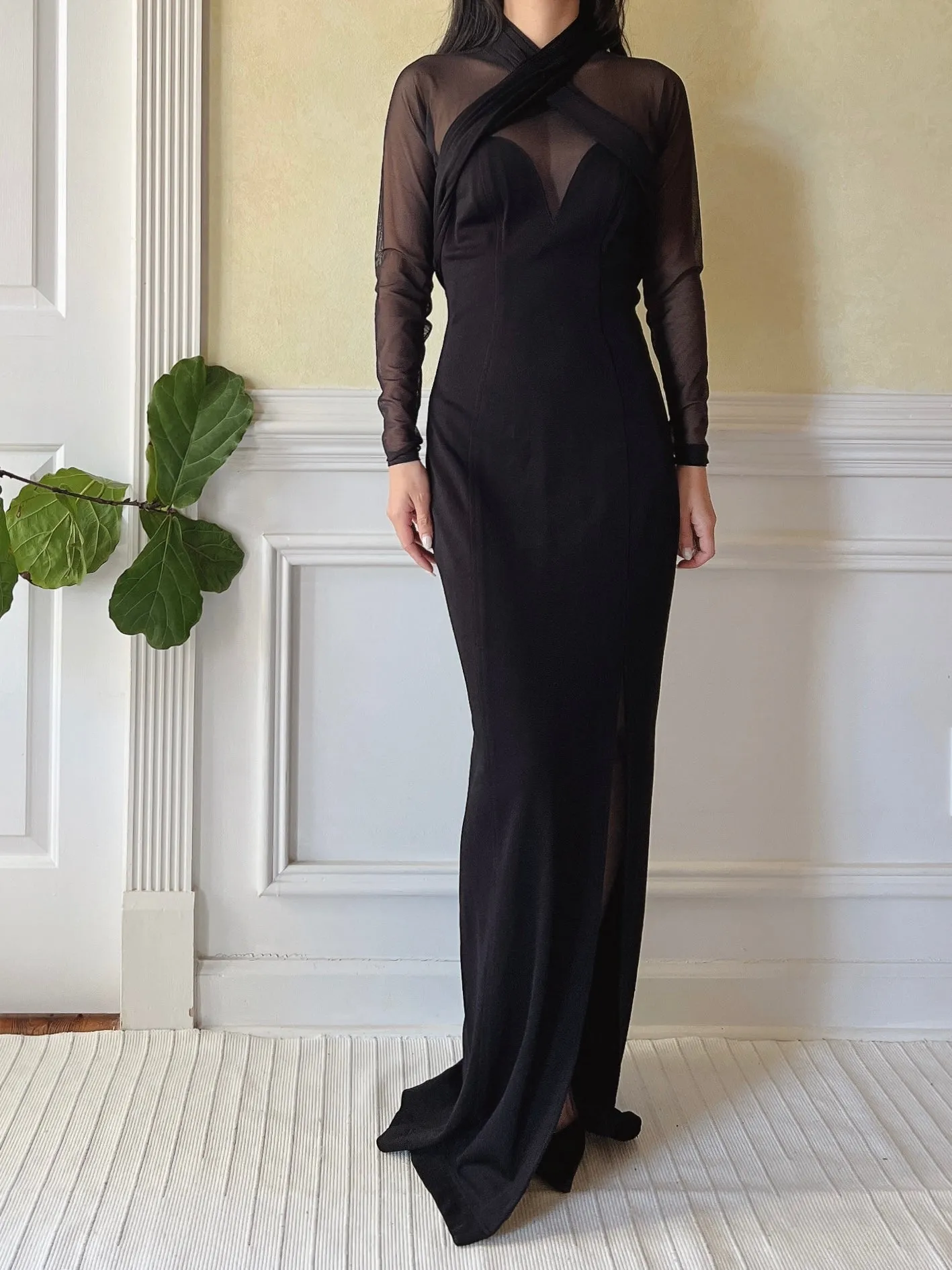 Vintage Rayon Mesh Gown - XS/S