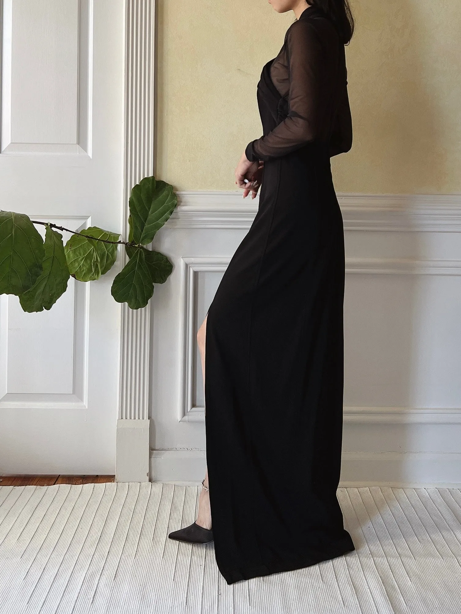 Vintage Rayon Mesh Gown - XS/S