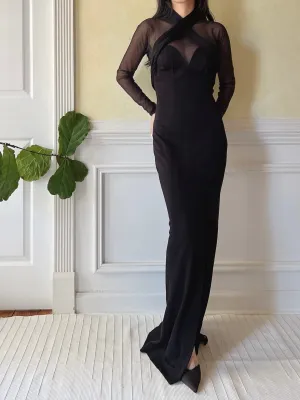 Vintage Rayon Mesh Gown - XS/S