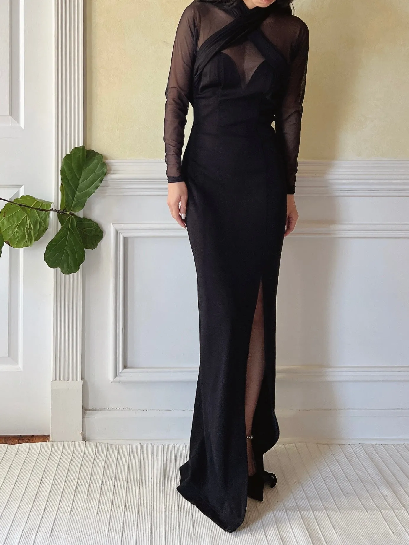 Vintage Rayon Mesh Gown - XS/S