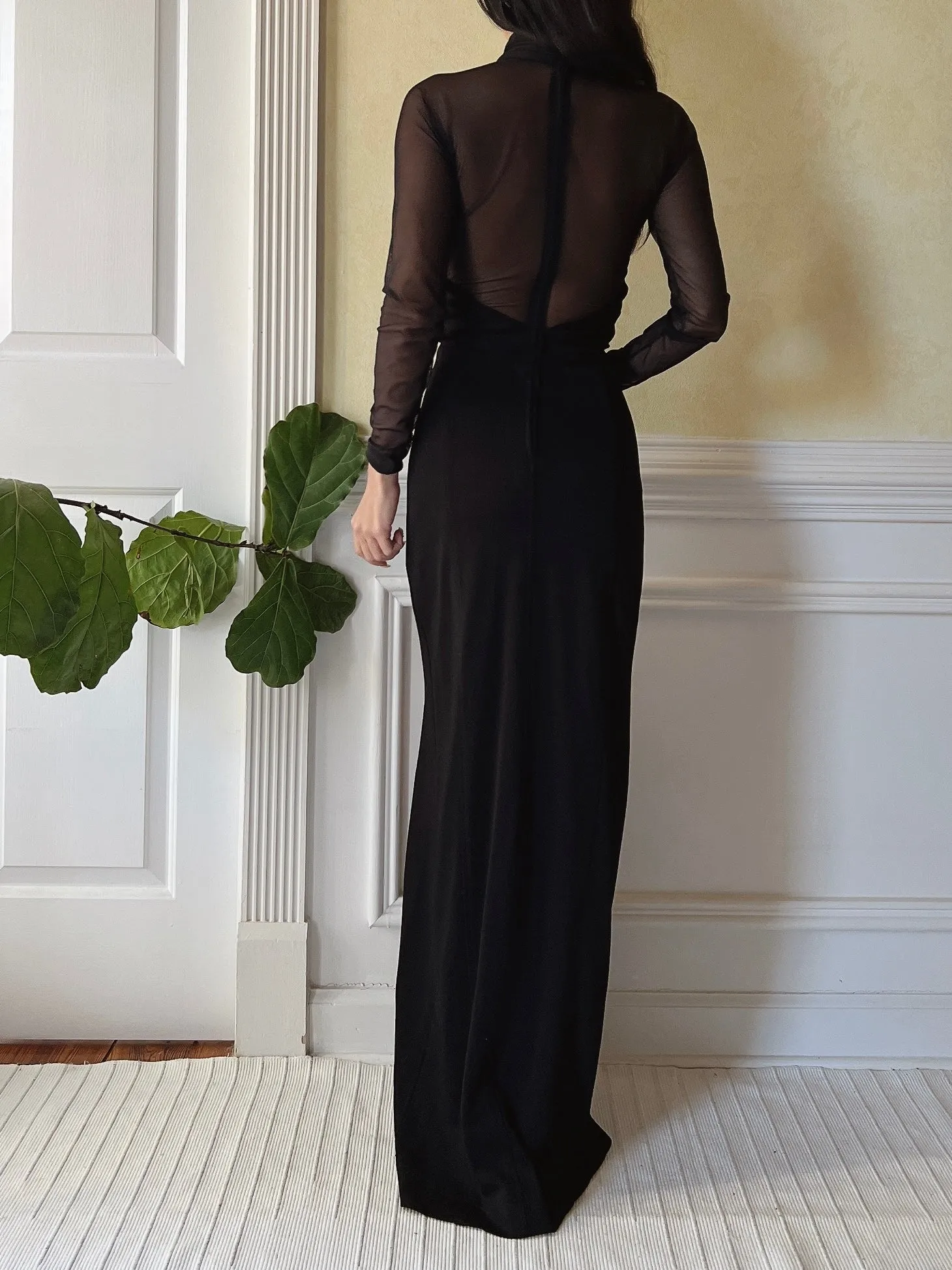 Vintage Rayon Mesh Gown - XS/S