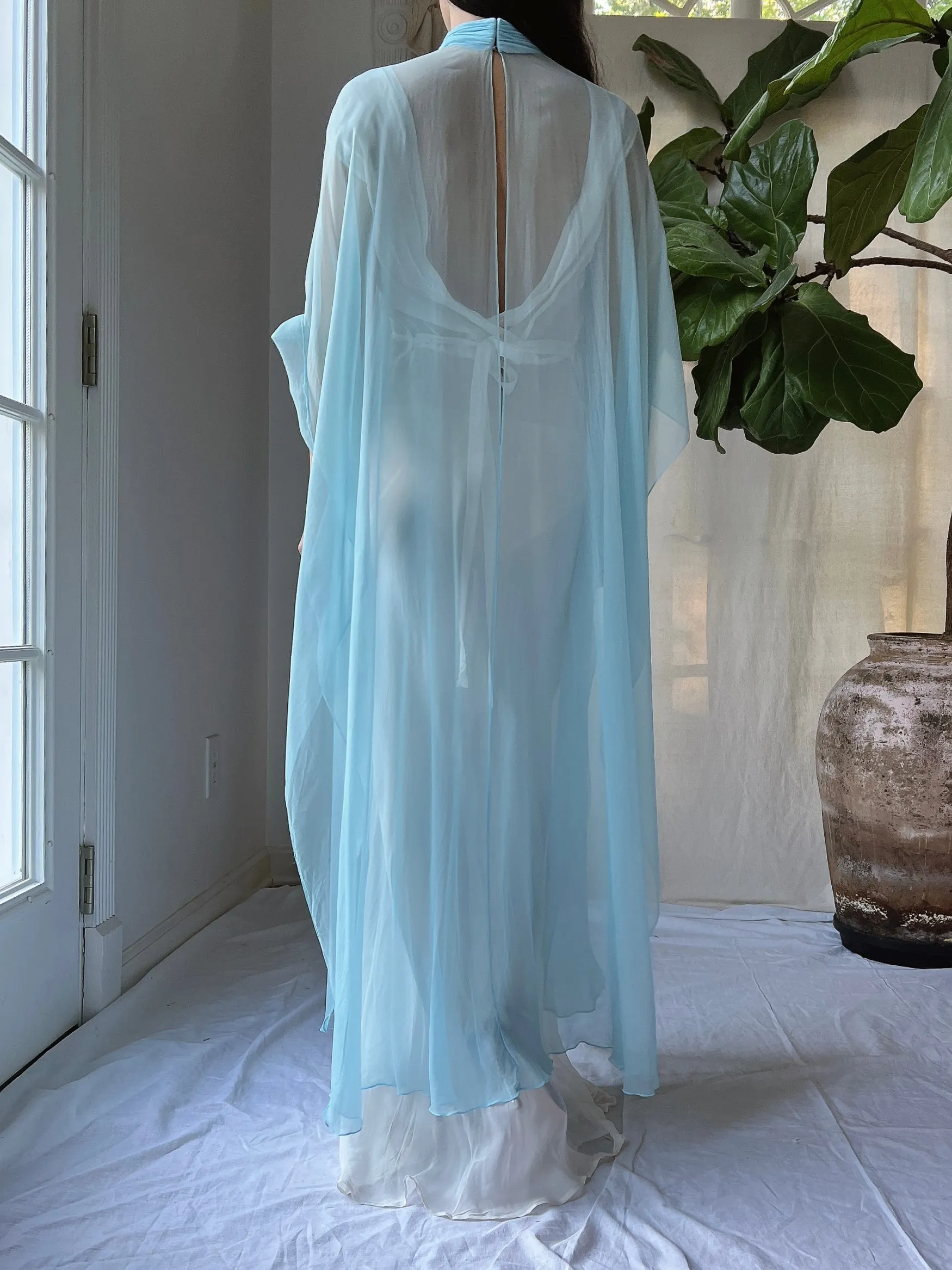 Vintage Silk Chiffon Kaftan - OSFM