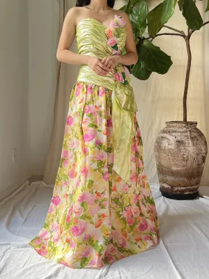 Vintage Silk Organza and Lurex Ruche Dress - M