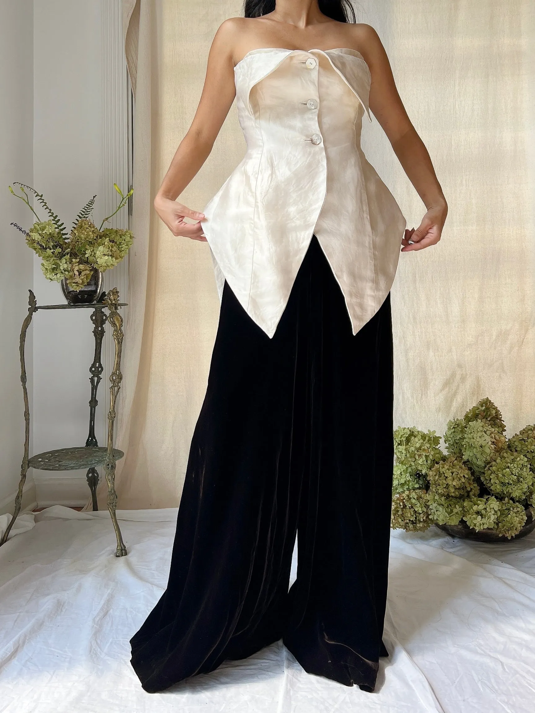 Vintage Silk Structured Top - US 2/4