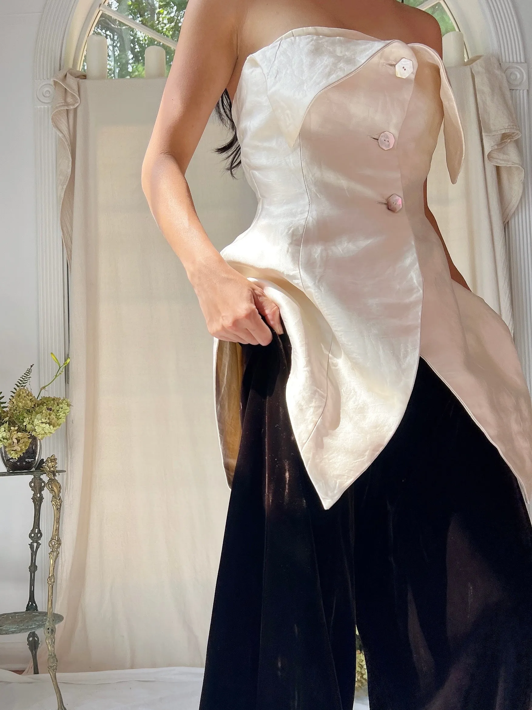 Vintage Silk Structured Top - US 2/4