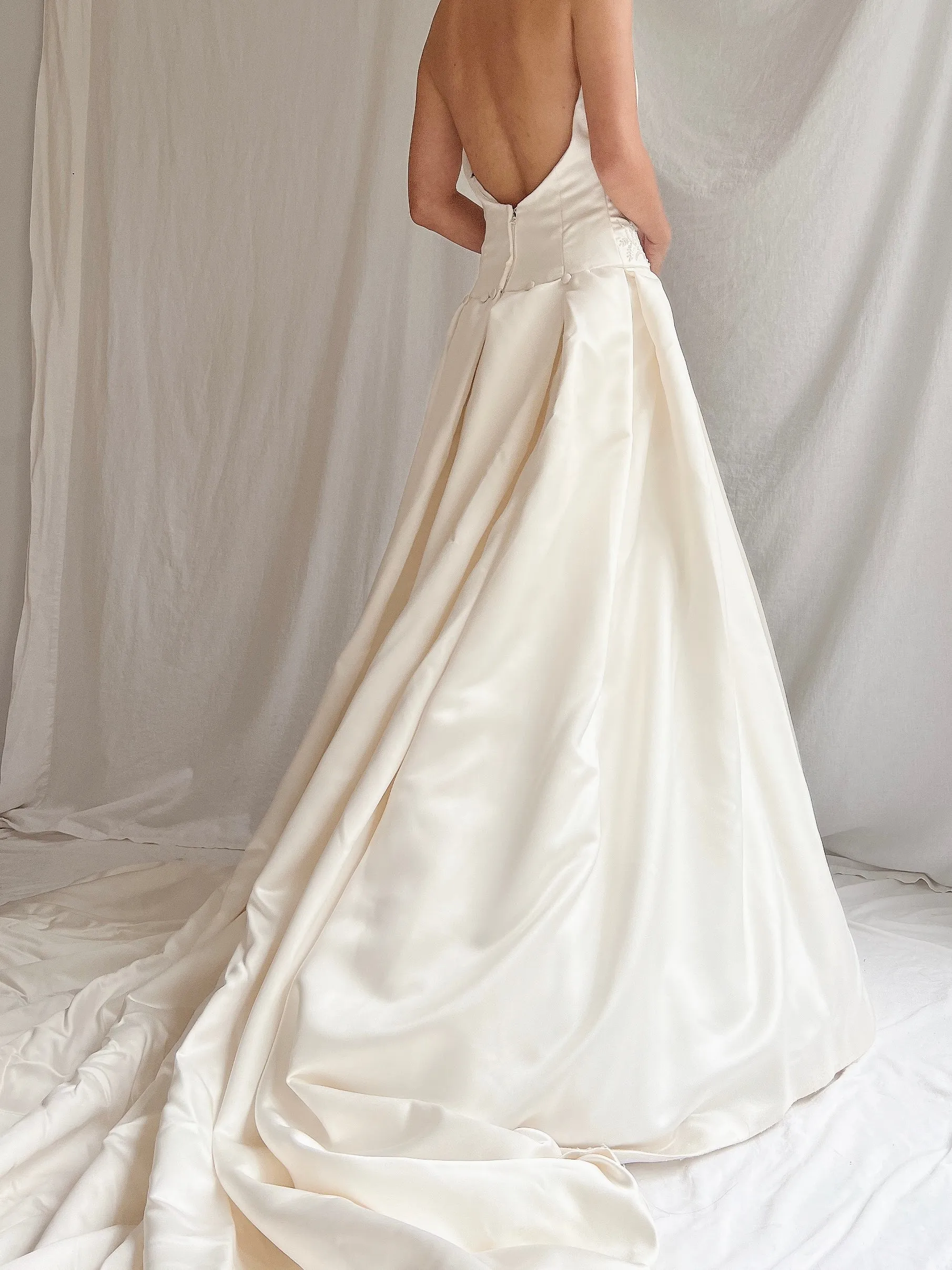 Vintage St. Pucci Satin Dropped Waist Gown - S/4/6