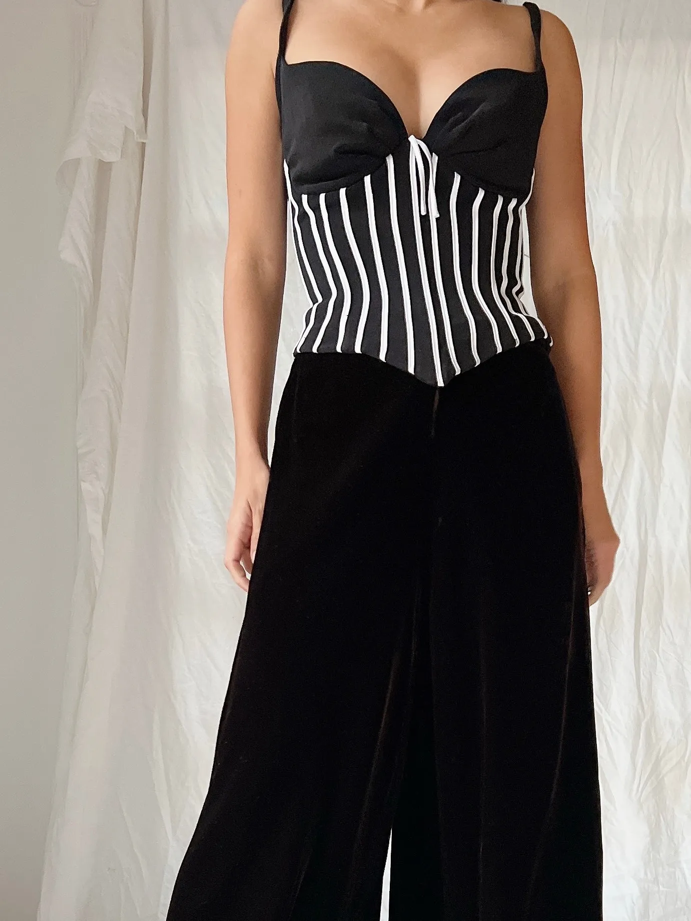 Vintage Striped Bustier Top - S