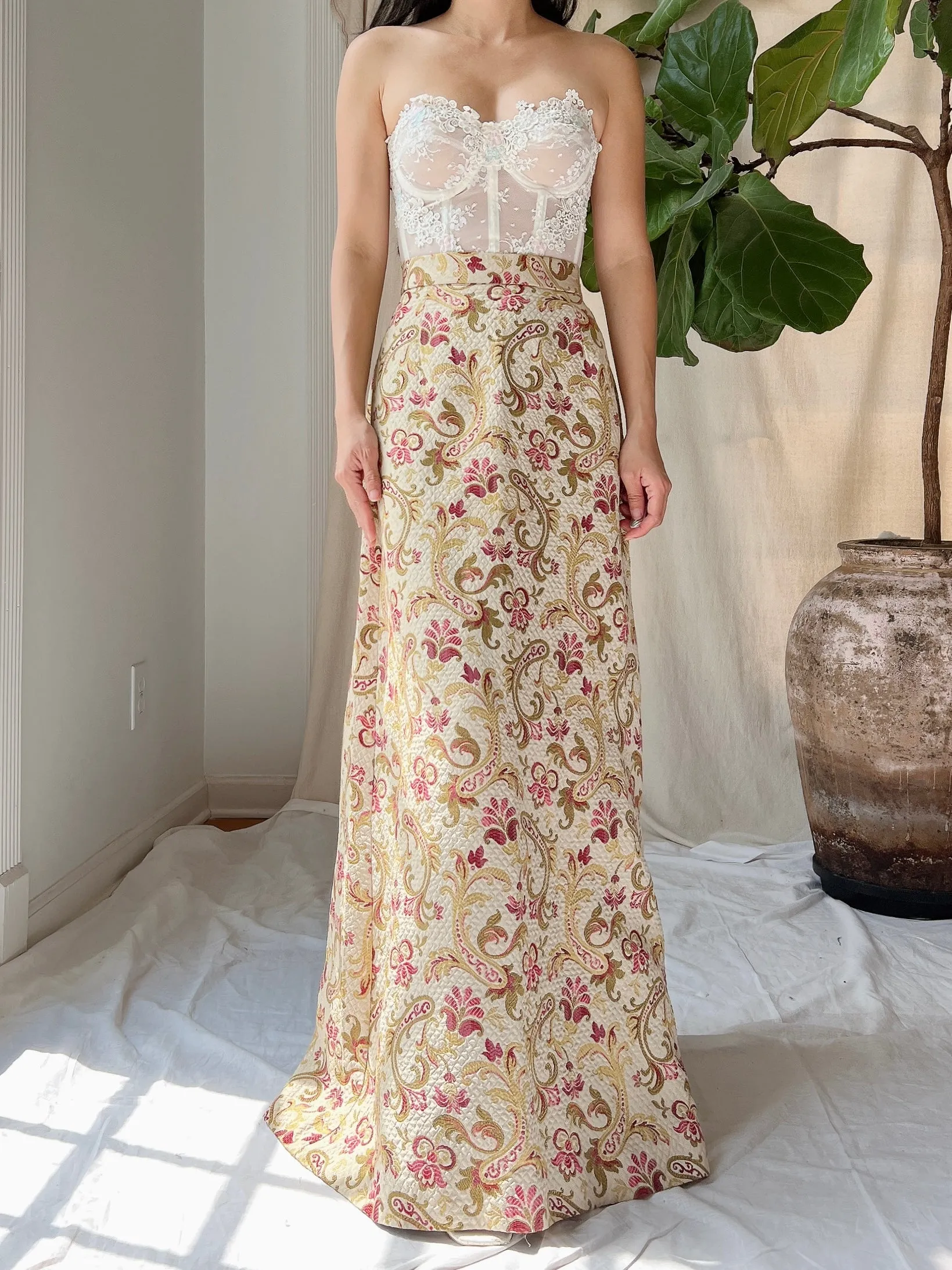 Vintage Tapestry Floral Skirt - XS