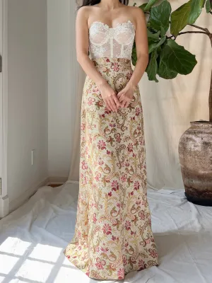 Vintage Tapestry Floral Skirt - XS