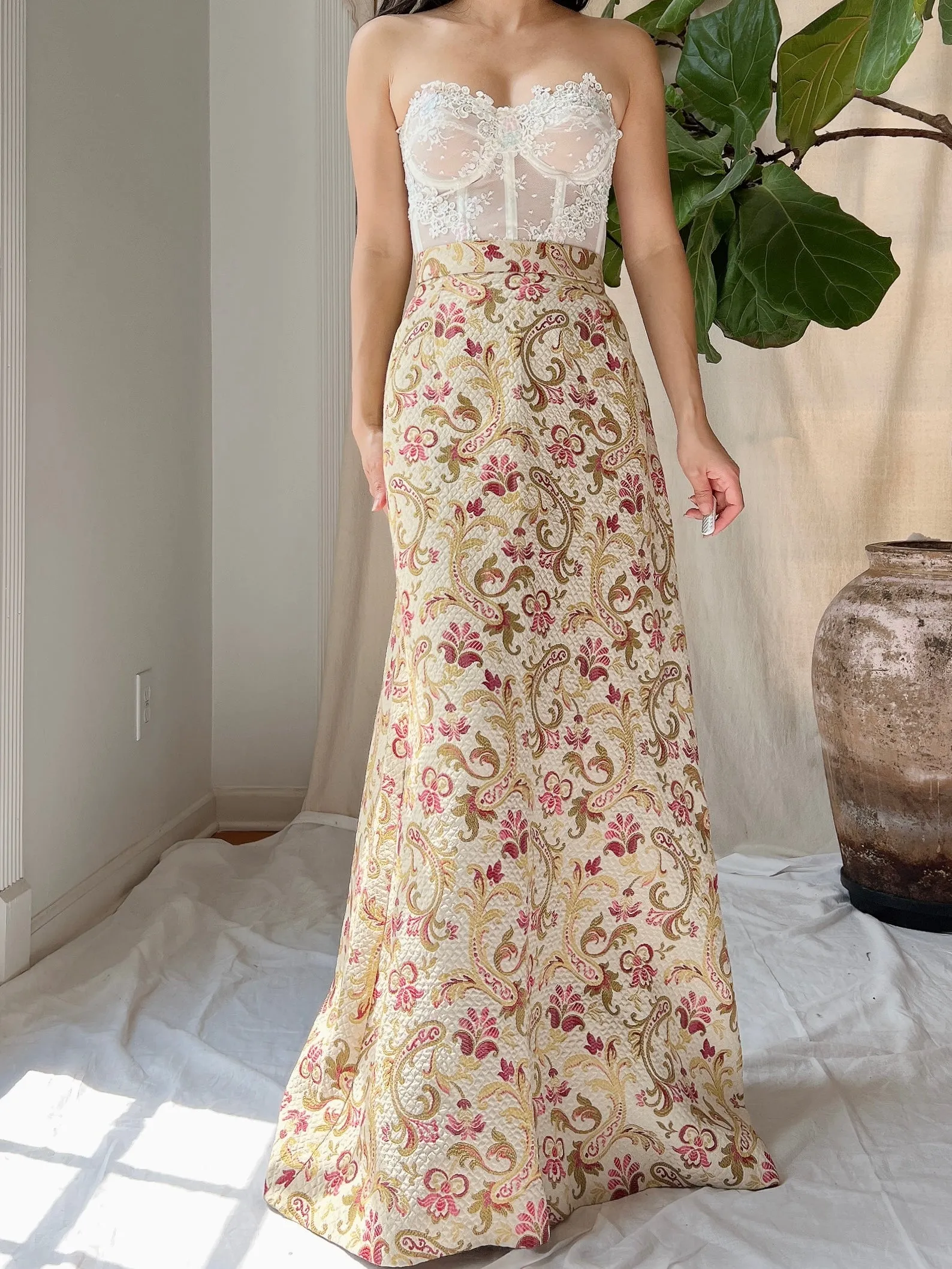 Vintage Tapestry Floral Skirt - XS