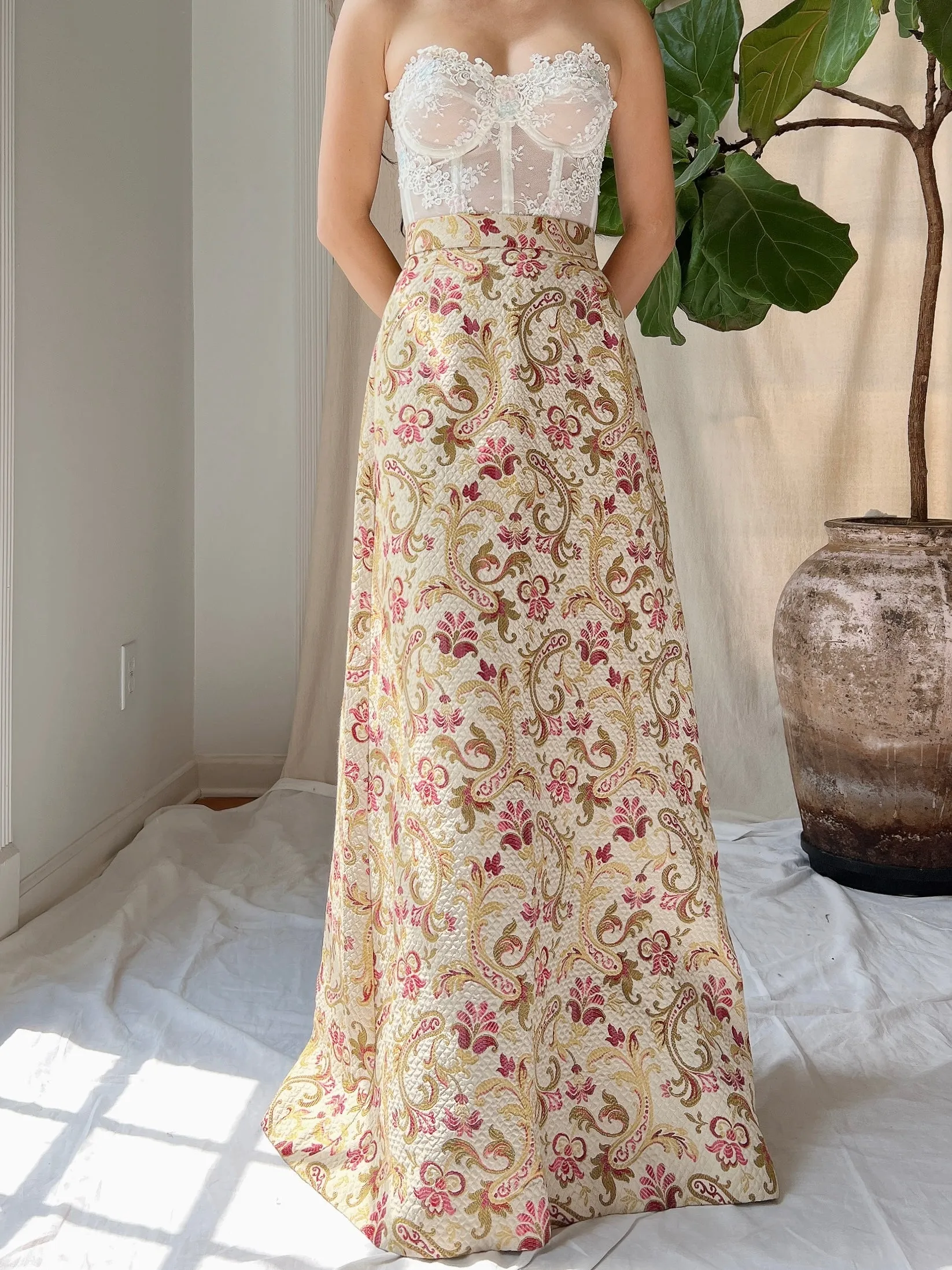 Vintage Tapestry Floral Skirt - XS