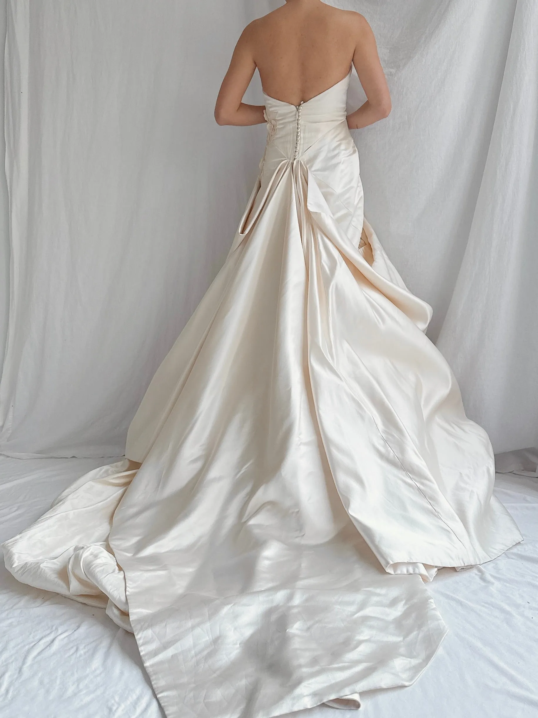Vintage Ulla Maija Silk Draped Gown - S/6